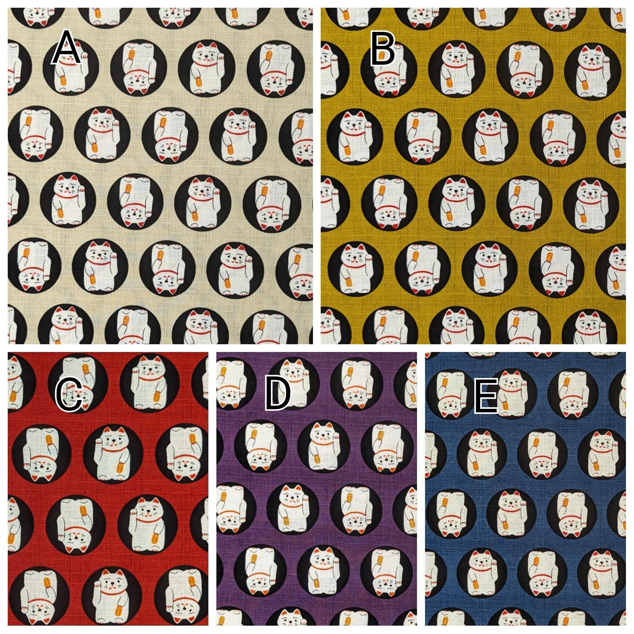 Hokkoh - Lucky Cats Cotton Dobby - Blue