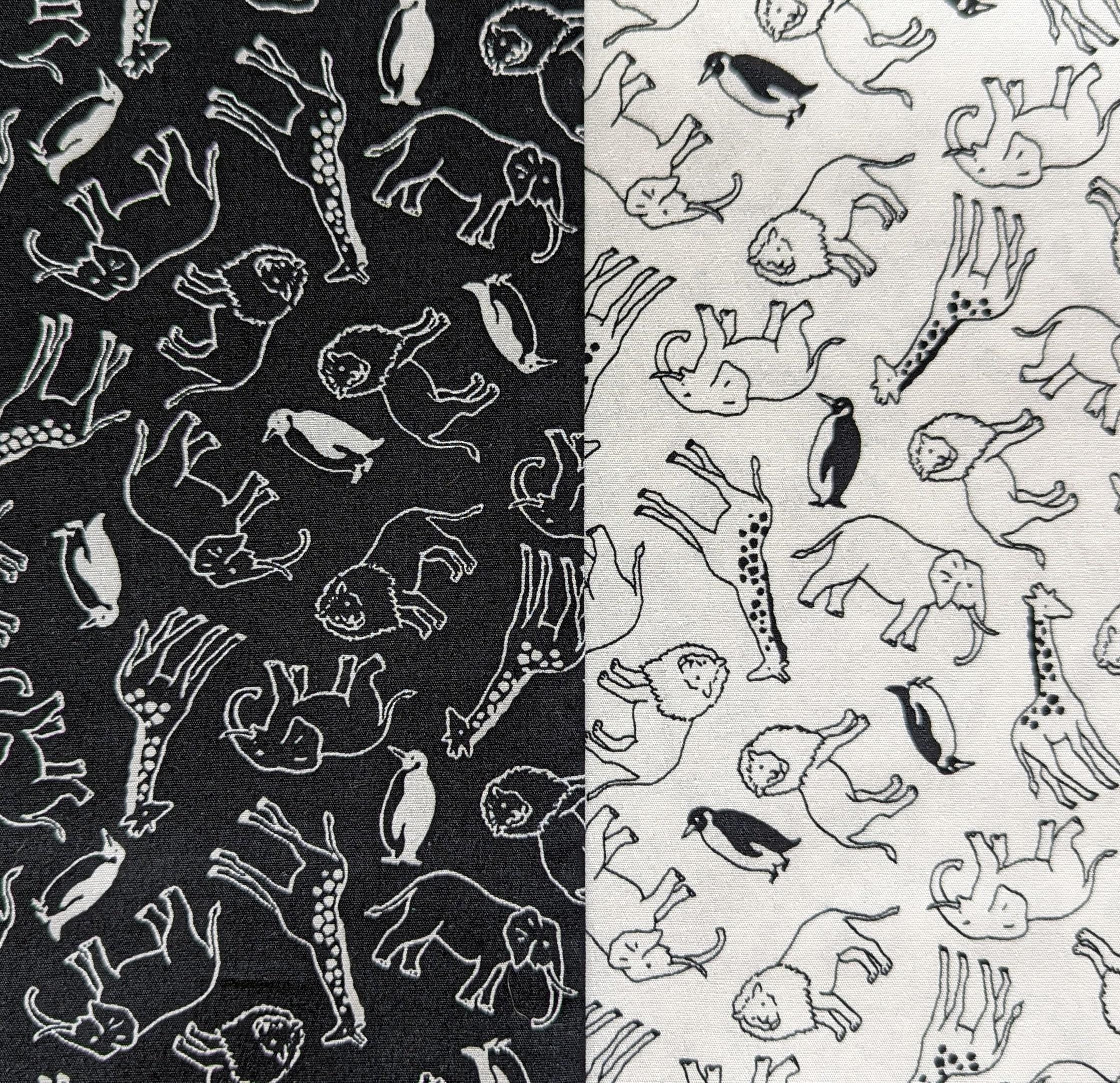 Sevenberry - African Animals Cotton Fabric - White