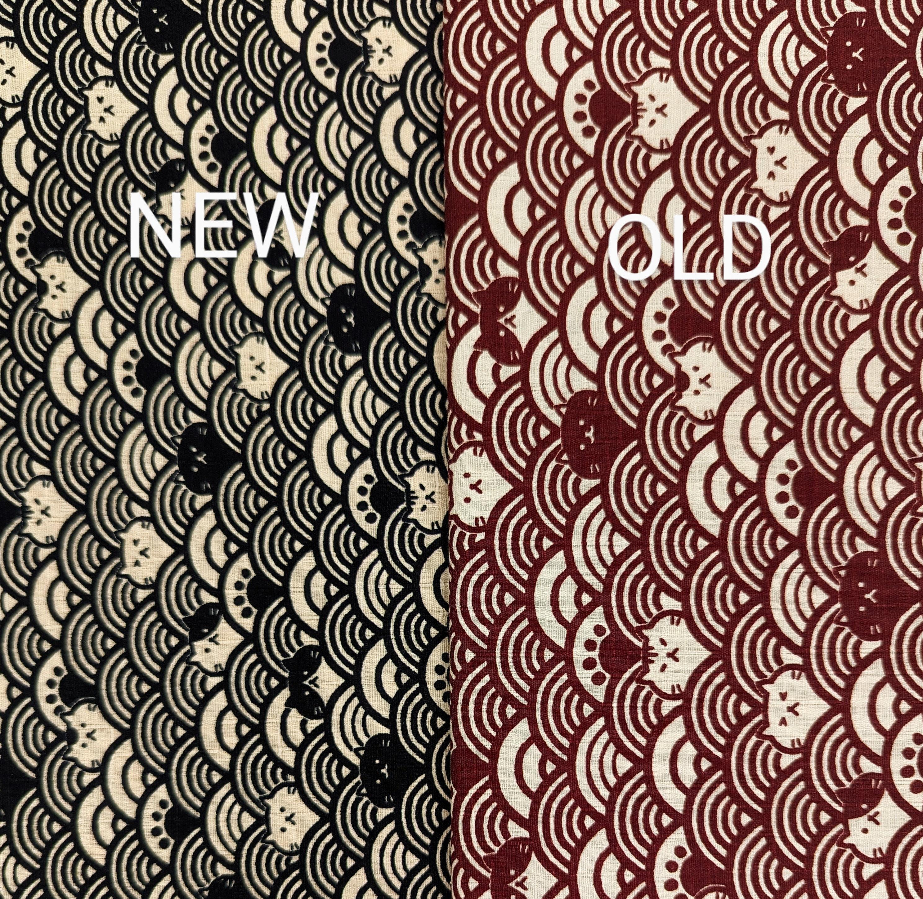 Cosmo - Waves with Cats Cotton Dobby - Black