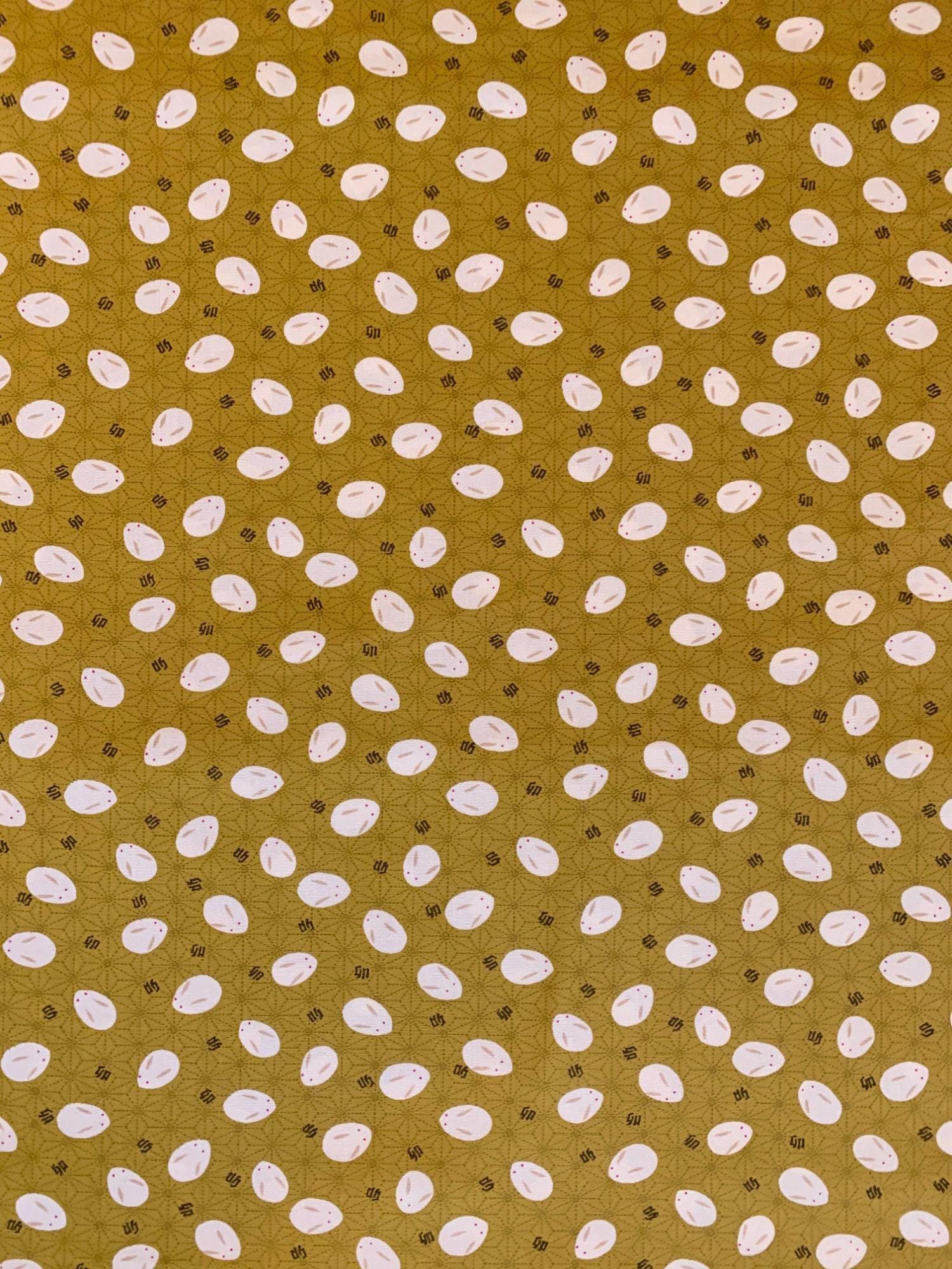 Yamaoka - Slipper Bunnies Cotton Fabric - Yellow