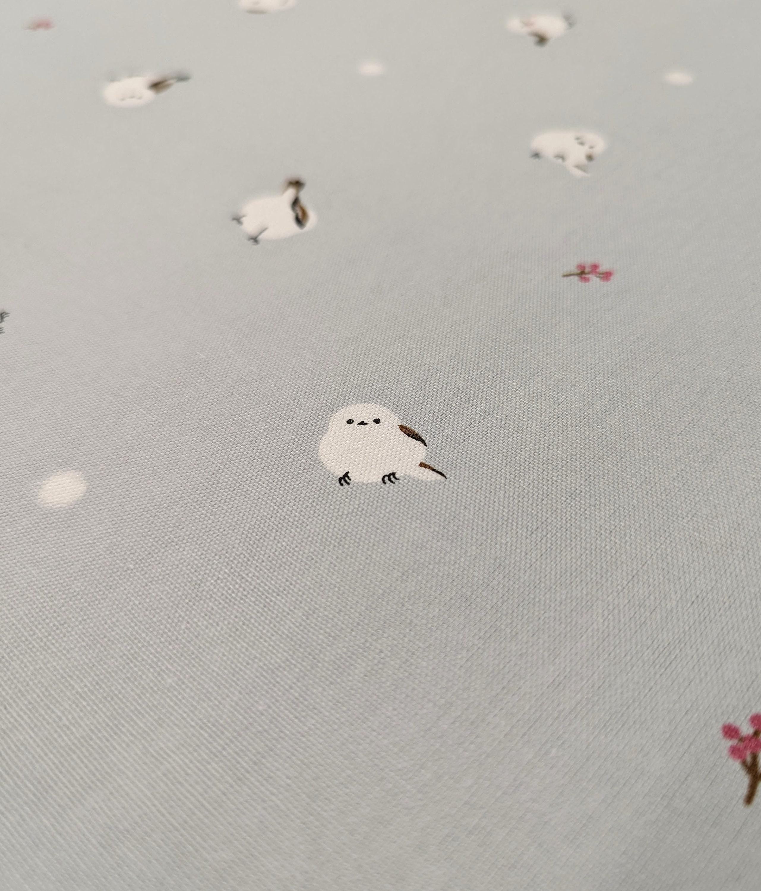 Cosmo - Winter Chickadees Cotton Oxford - Gray