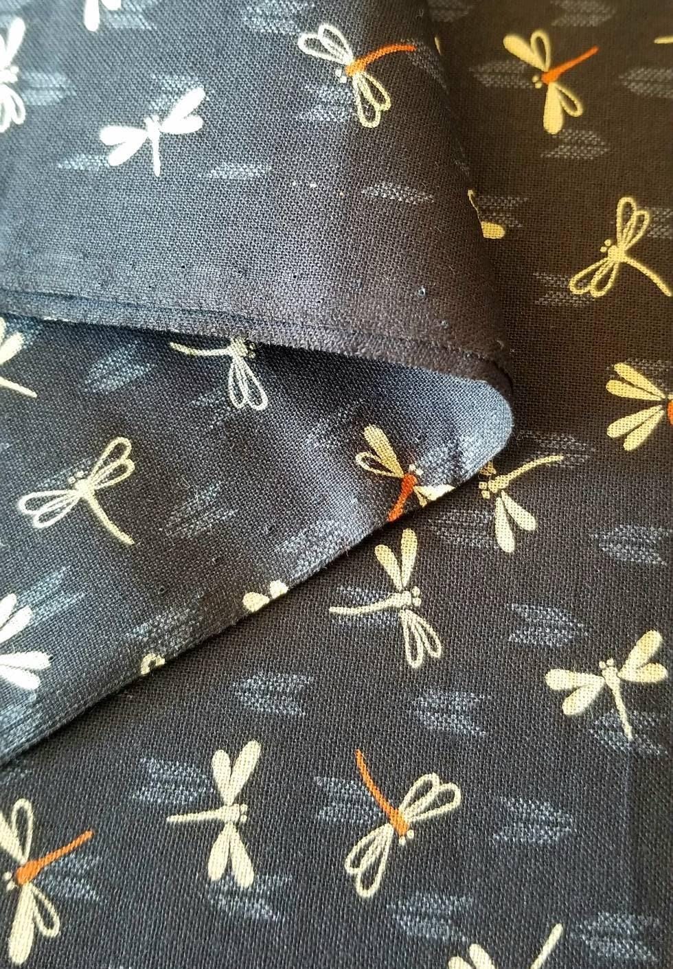 Sevenberry - Dragonflies with Arrows Cotton Fabric - Navy Blue