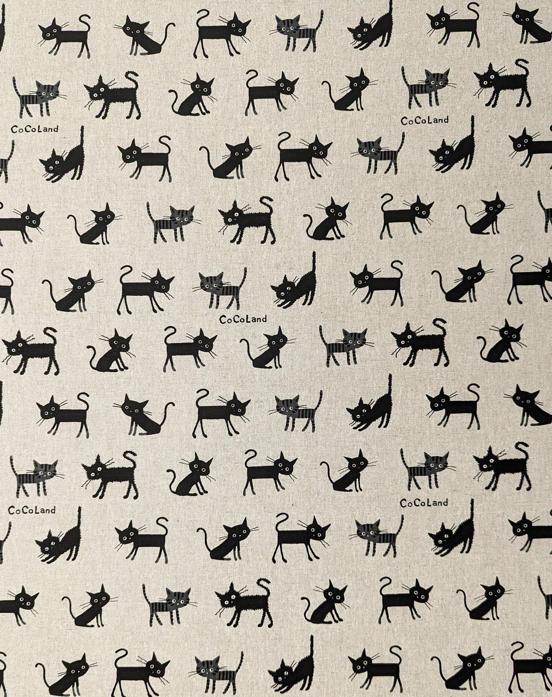 Hishiei - Cocoland Medium Cats Cotton/Linen Oxford - Beige