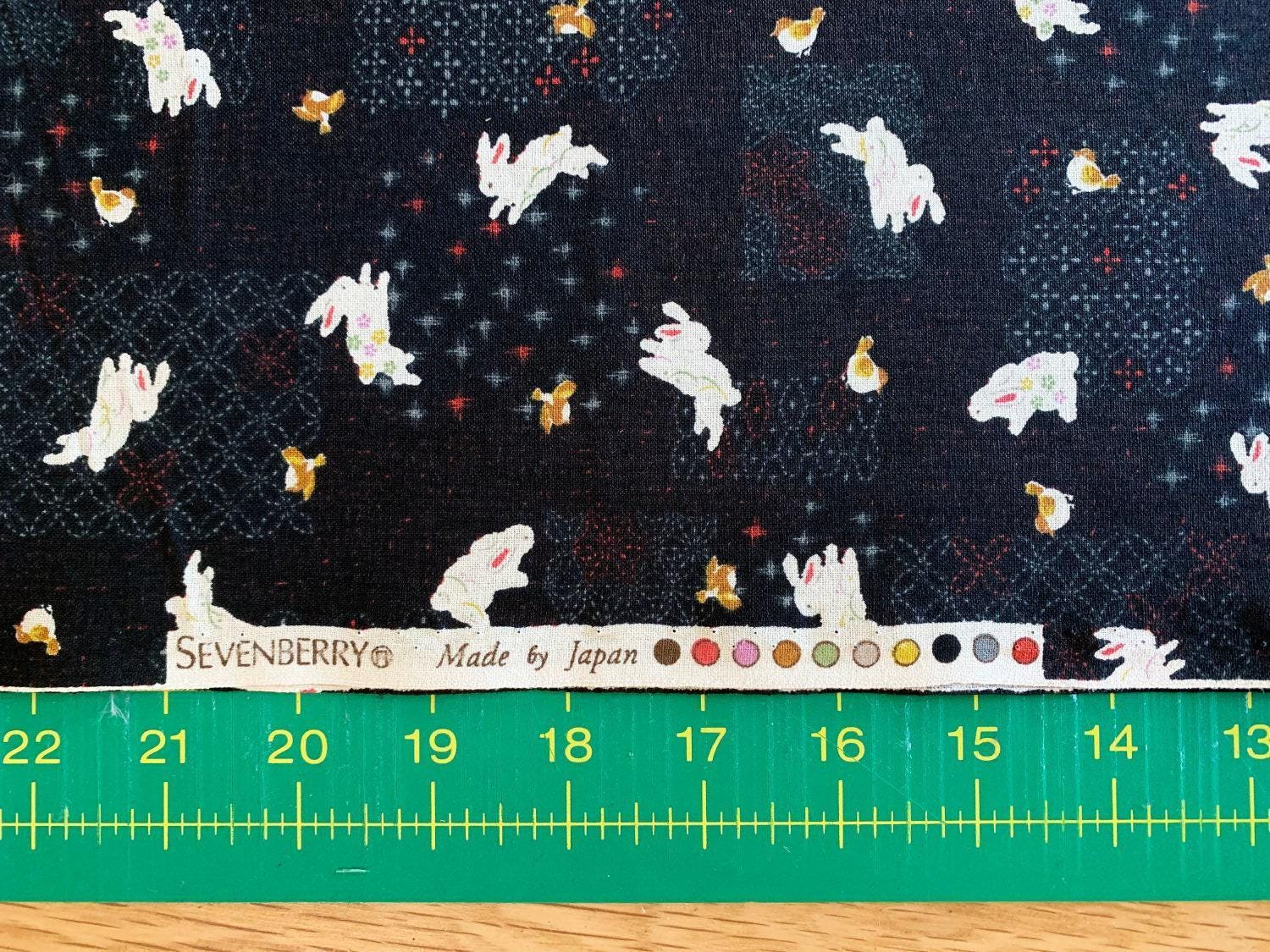 Sevenberry - Patchwork Rabbits Cotton Fabric - Black