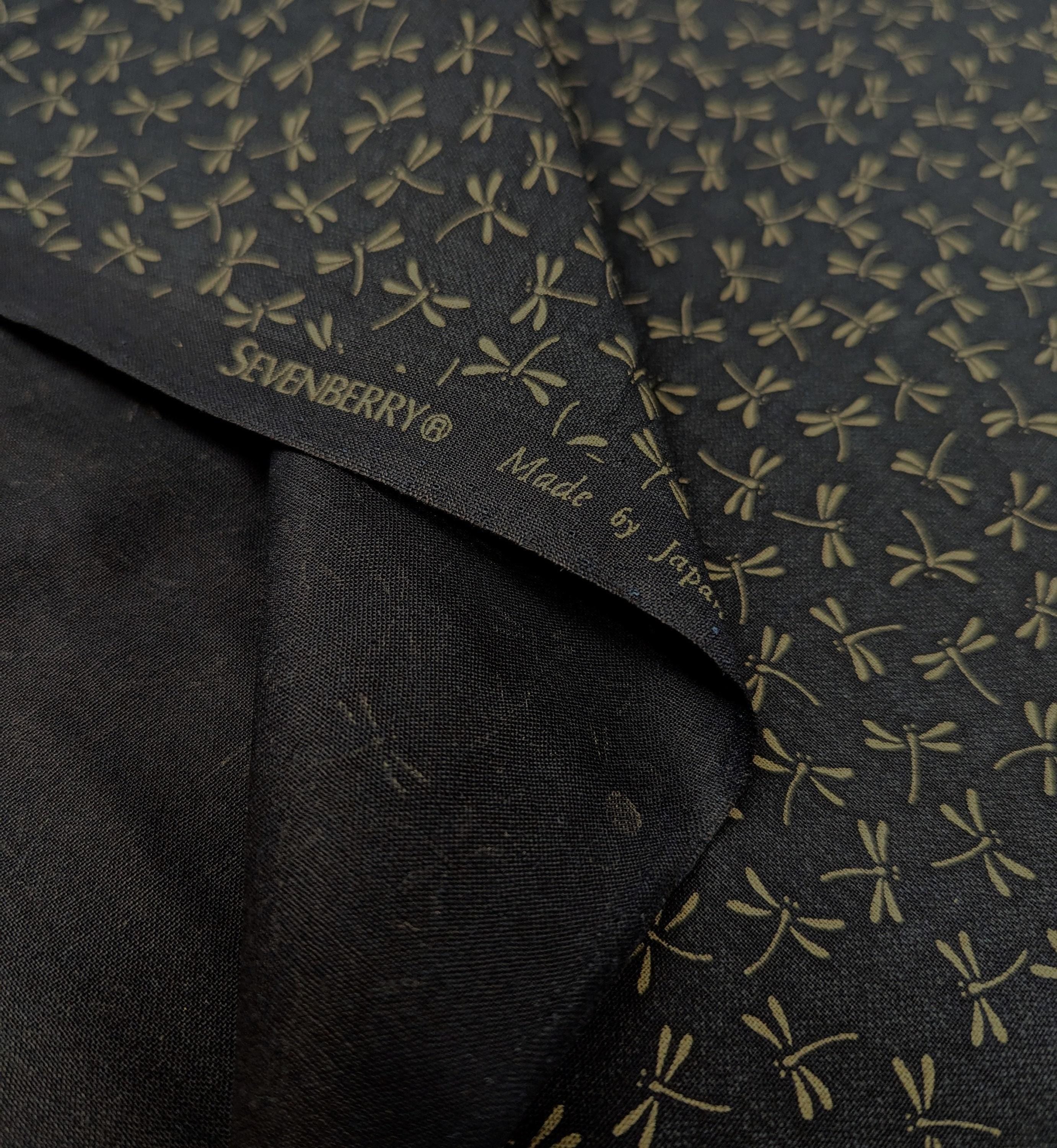 Sevenberry - Dragonflies in Black with Gray Cotton Fabric - Black Gray