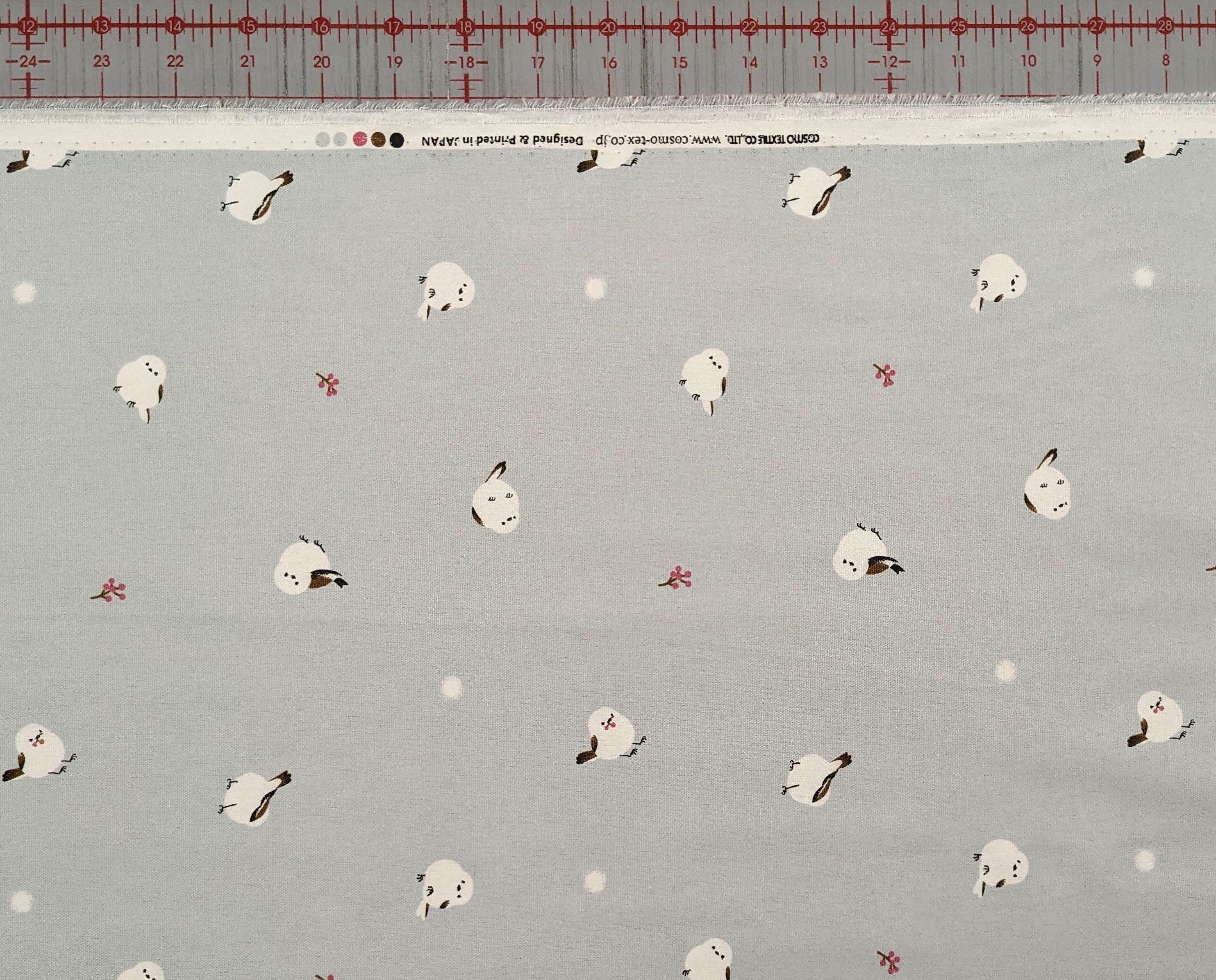 Cosmo - Winter Chickadees Cotton Oxford - Gray