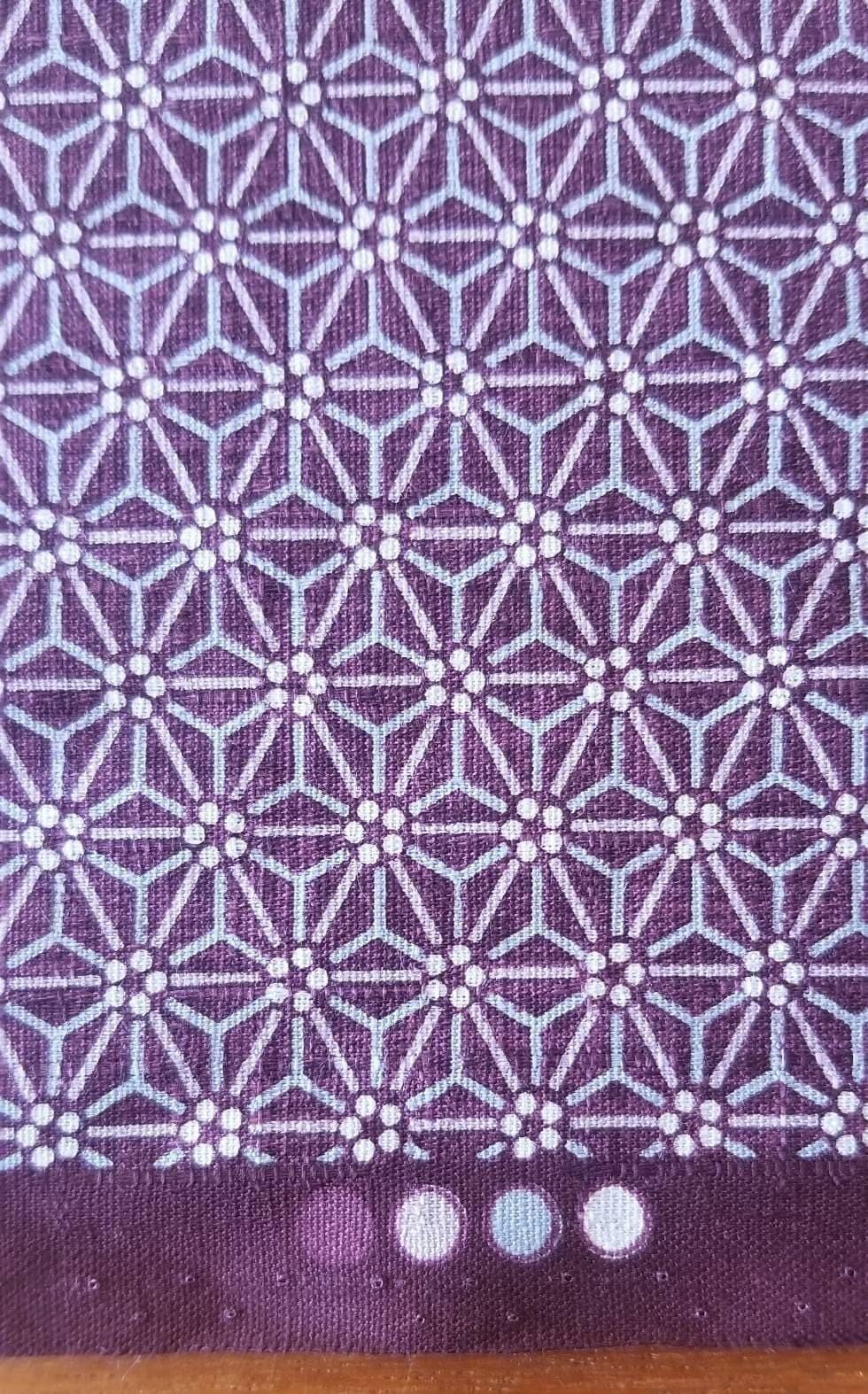 Morikiku - Asanoha Hemp Leaf Star Cotton Dobby - Purple