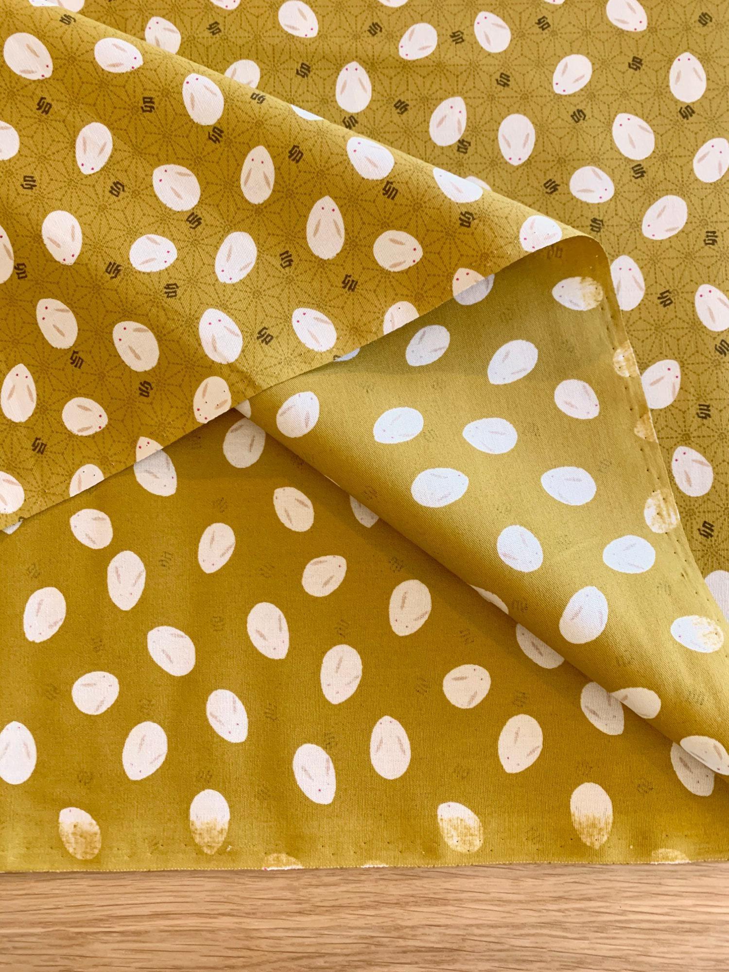 Yamaoka - Slipper Bunnies Cotton Fabric - Yellow