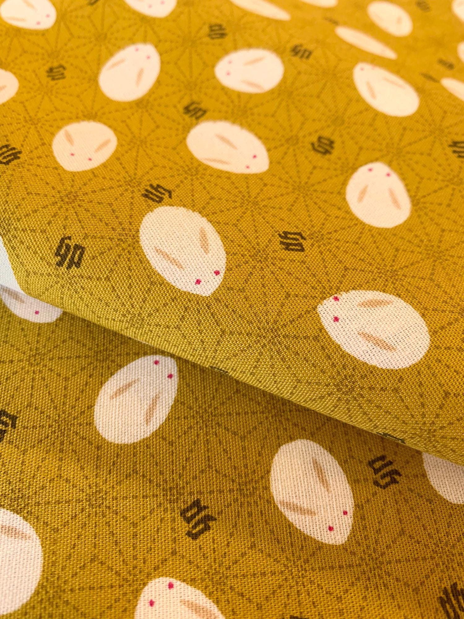 Yamaoka - Slipper Bunnies Cotton Fabric - Yellow