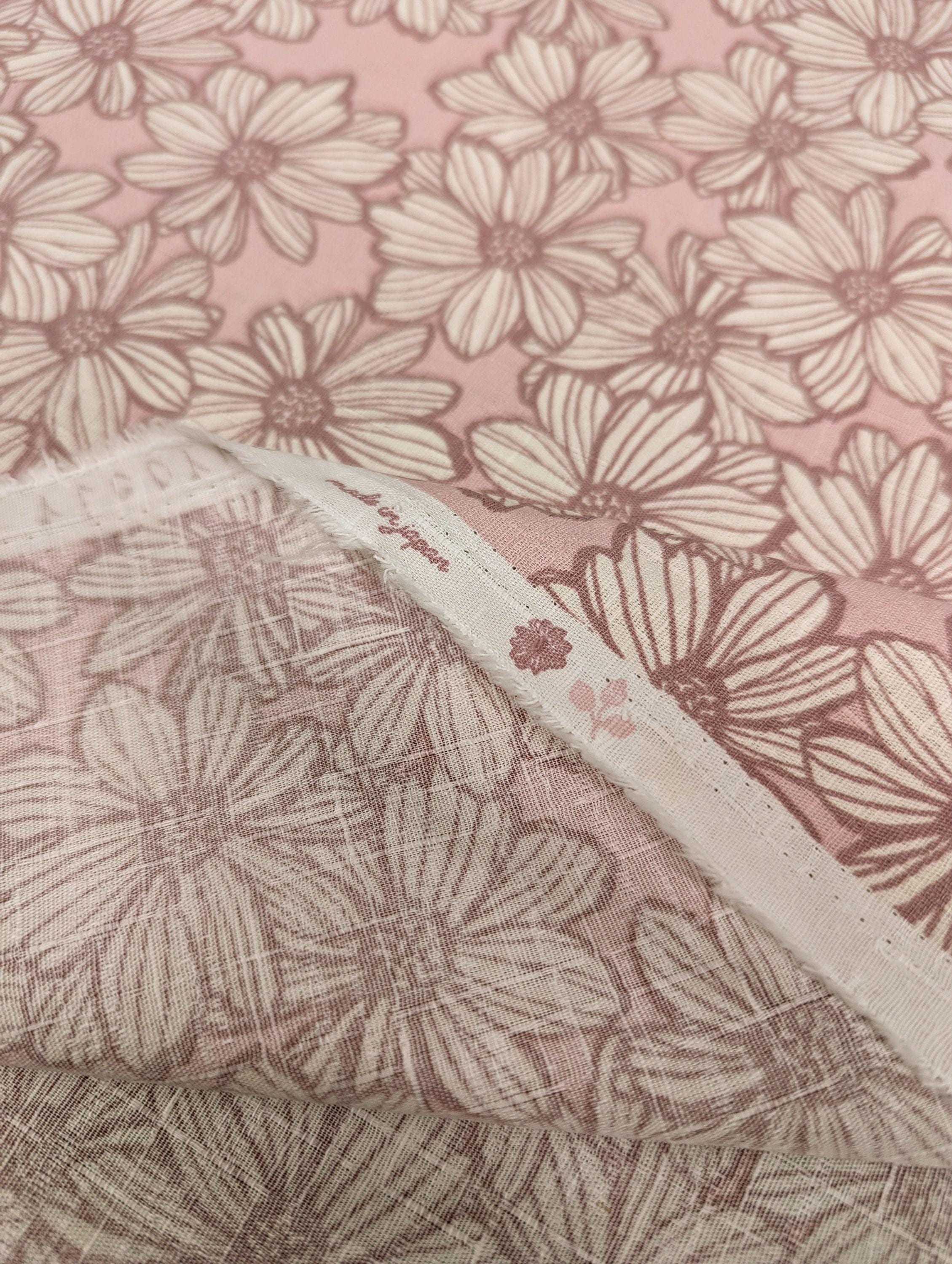 Koizumi - Summer Sunflowers Cotton Dobby - Pink White