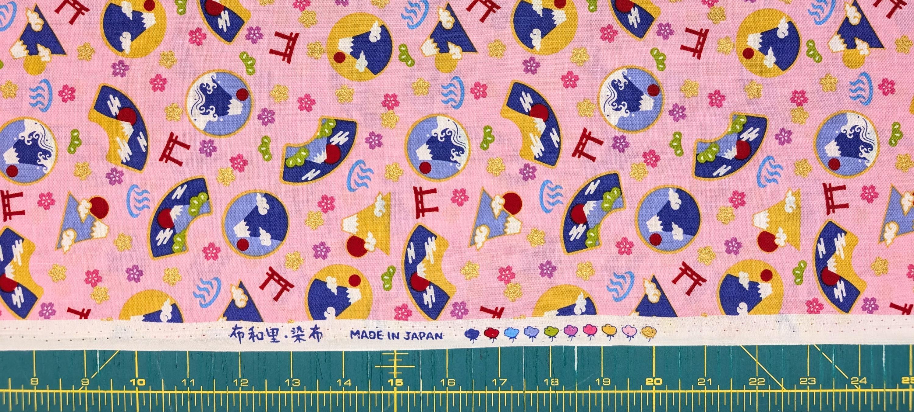 Asano - Mountain Onsen Cotton Fabric - Pink