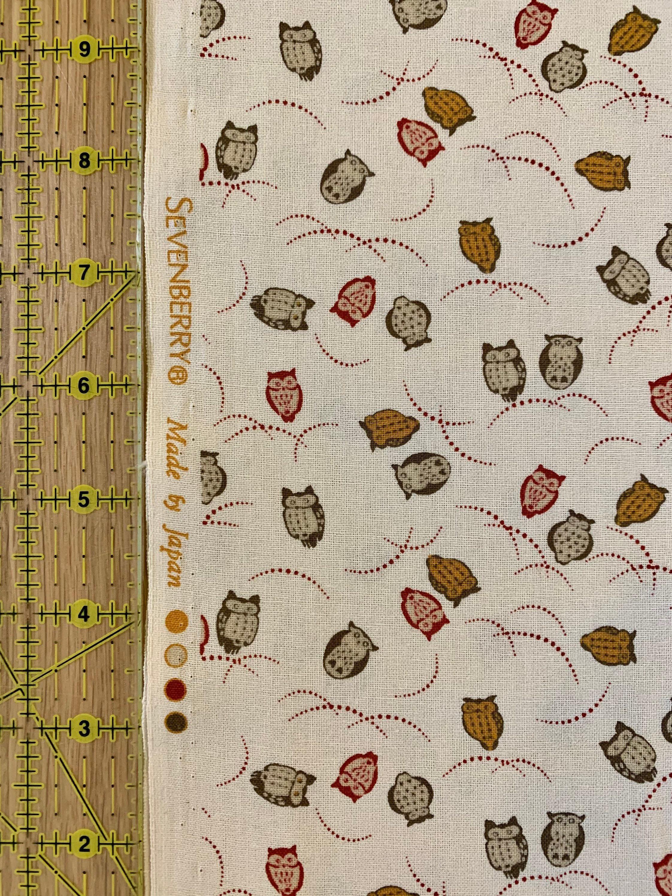 Sevenberry - Owls Cotton Fabric - Cream
