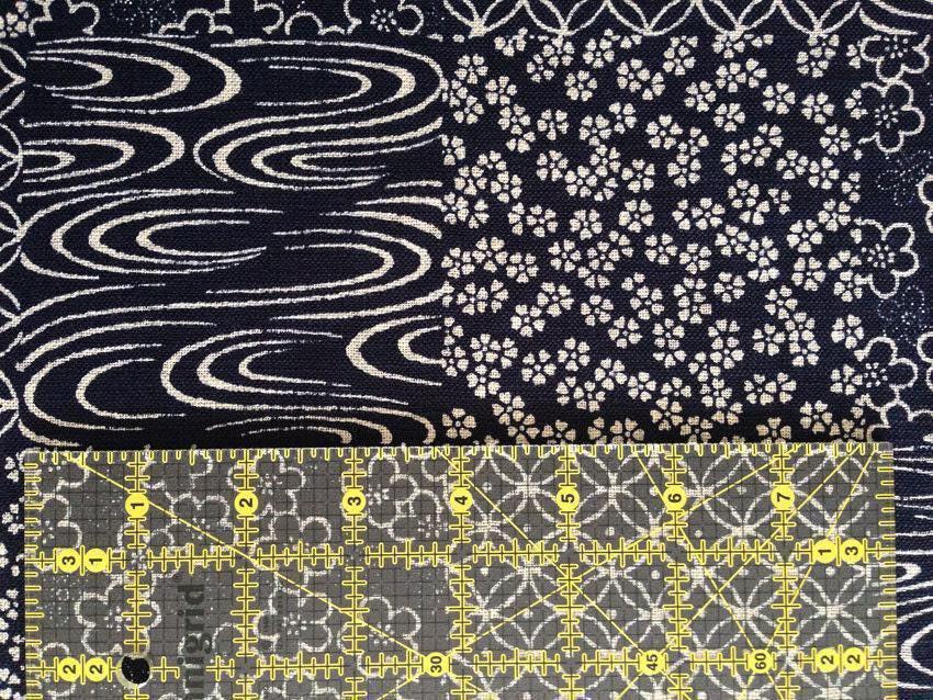Sevenberry - Patchwork Cotton Fabric - Navy Blue Beige