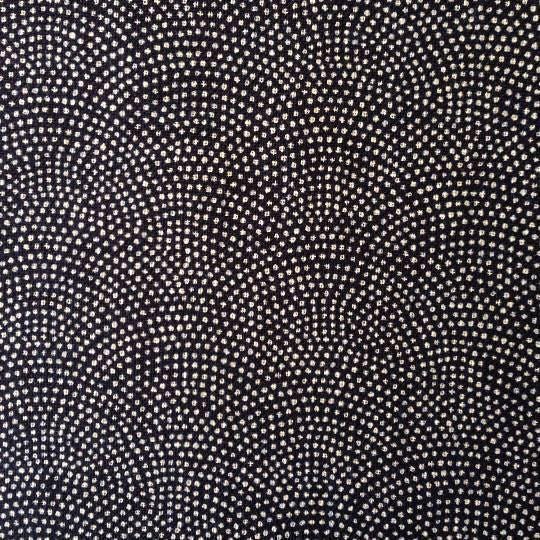 Sevenberry - Same-Komon Shark Skin Pattern Cotton Fabric - Navy Blue Beige