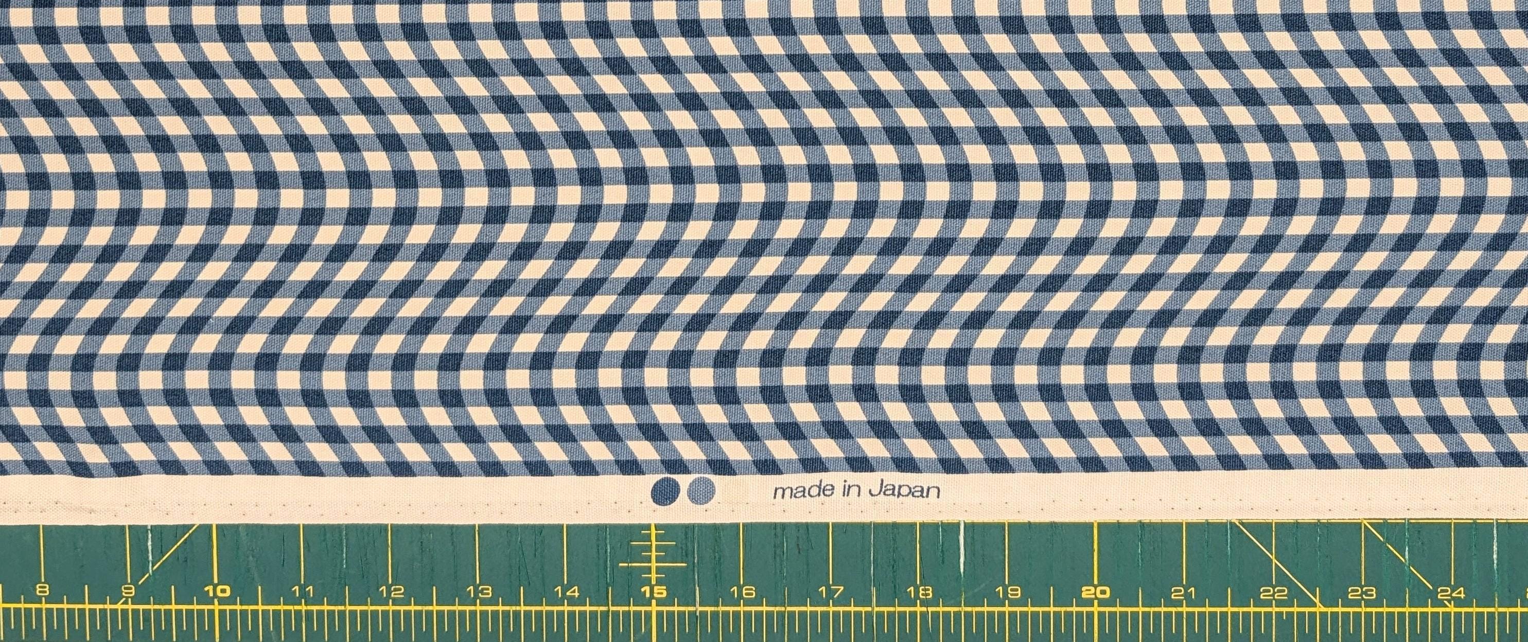 Hishiei - Warped Gingham Cotton Oxford Canvas - Blue