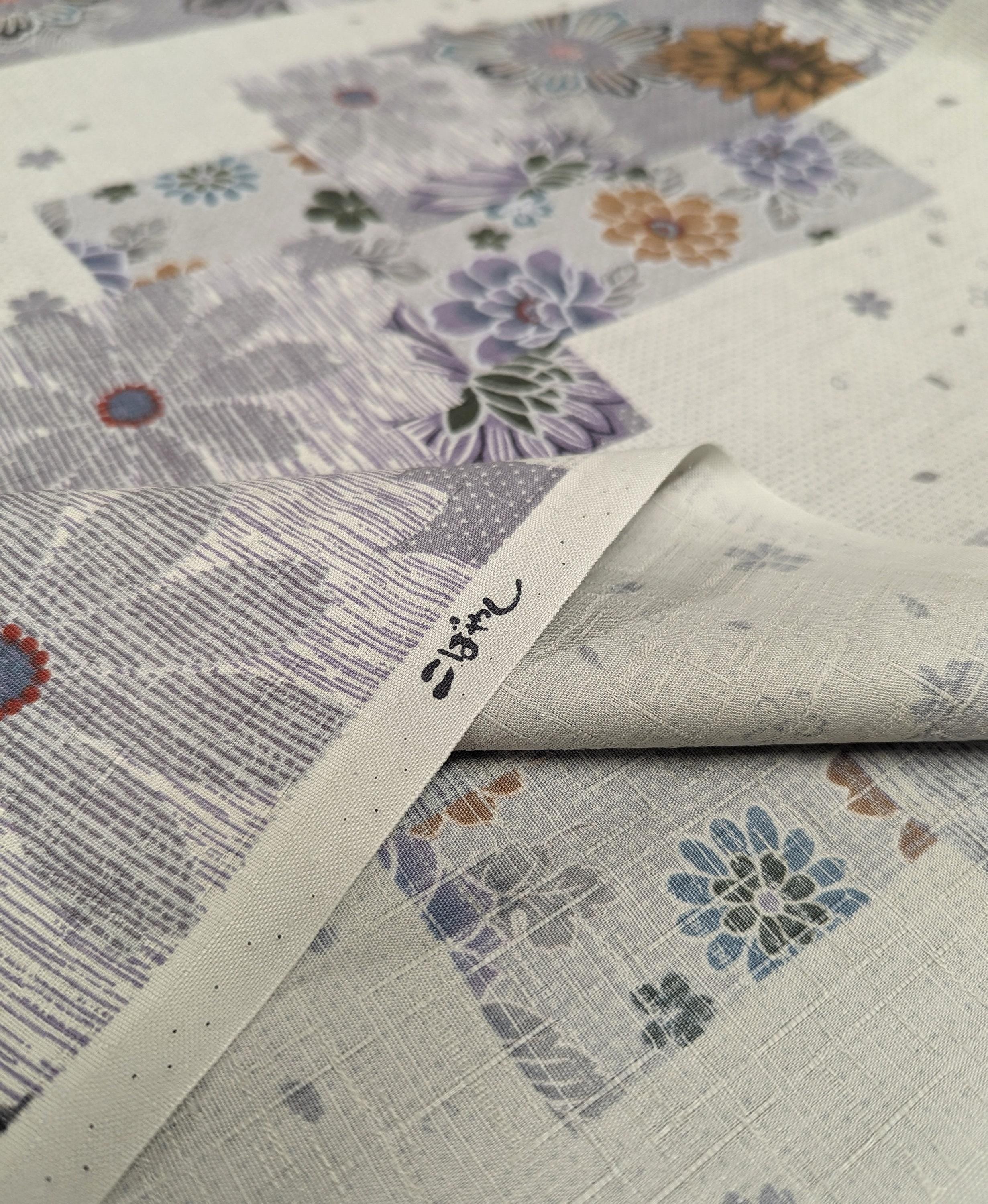 Kobayashi - Spring Pastel Flowers Cotton Dobby - Gray