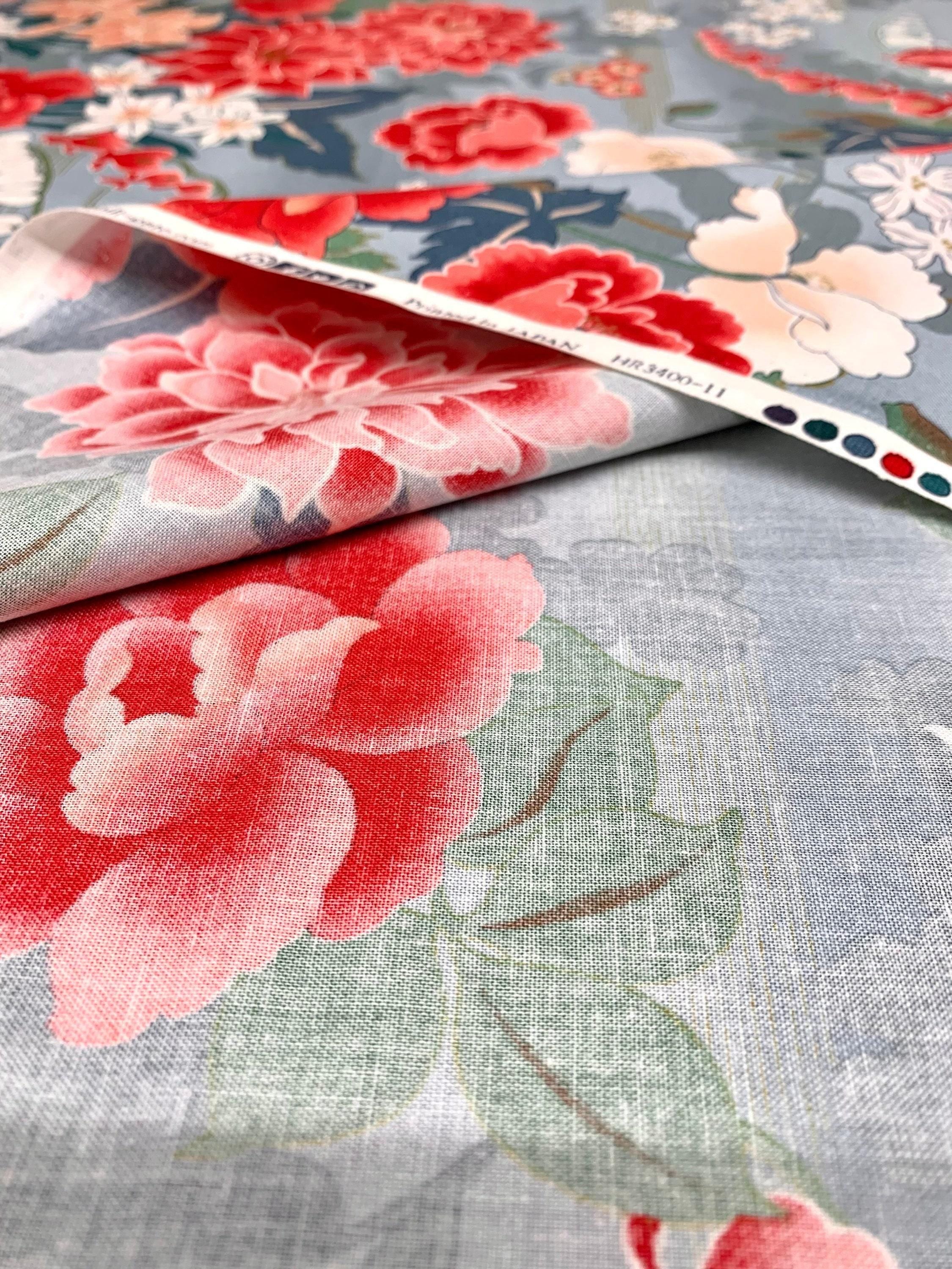 QuiltGate - Hyakka Ryoran Floral Splendor Cotton Fabric - Gray