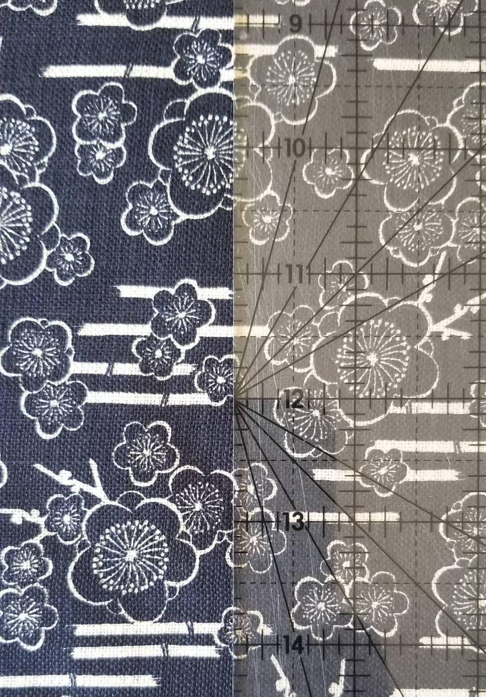 Sevenberry - Plum Cherry Blossoms Cotton Fabric - Navy Blue