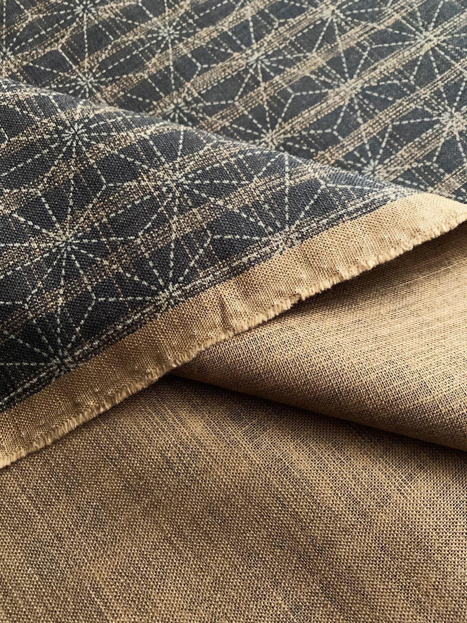 Sevenberry - Asanoha Hemp Leaf Star Cotton Fabric - Brown Tan