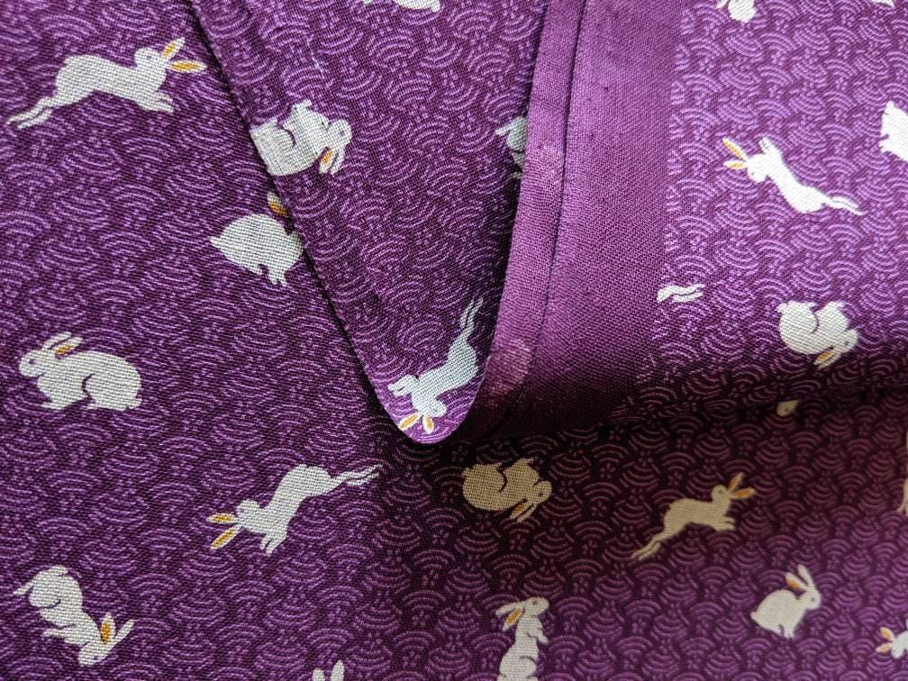 Sevenberry - Bunnies and Waves Cotton Fabric - Purple