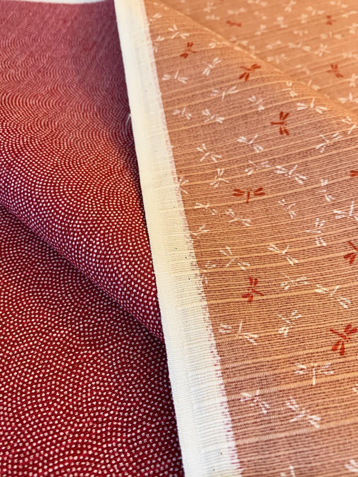 Sevenberry - Double Sided Dragonfly and Same-Komon Cotton Shantung - Pink Red