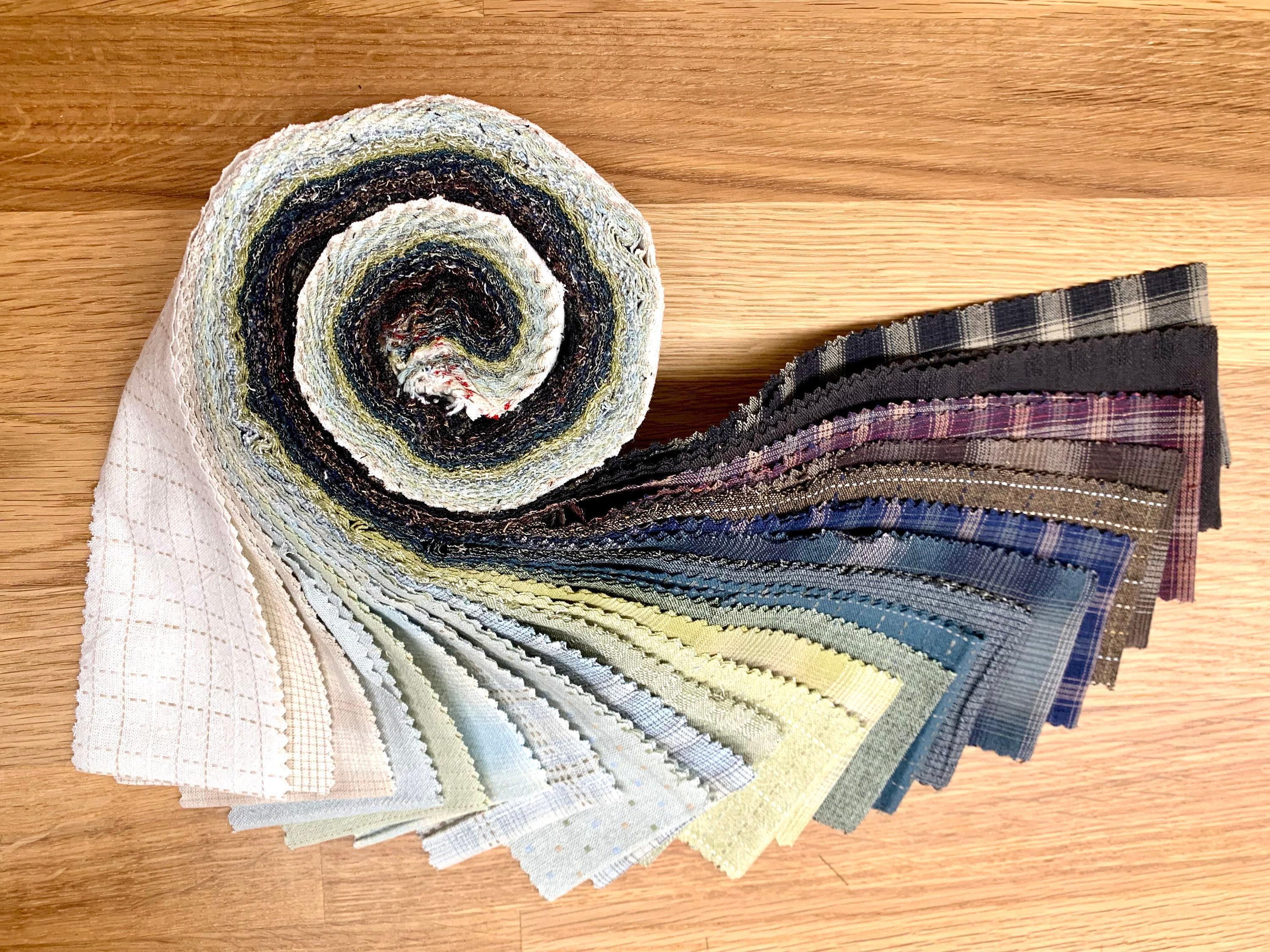 Cosmo - 23 Pieces 2.5 Inch Twist Yarn Dyed Cotton Taupe Roll - Pink or Green