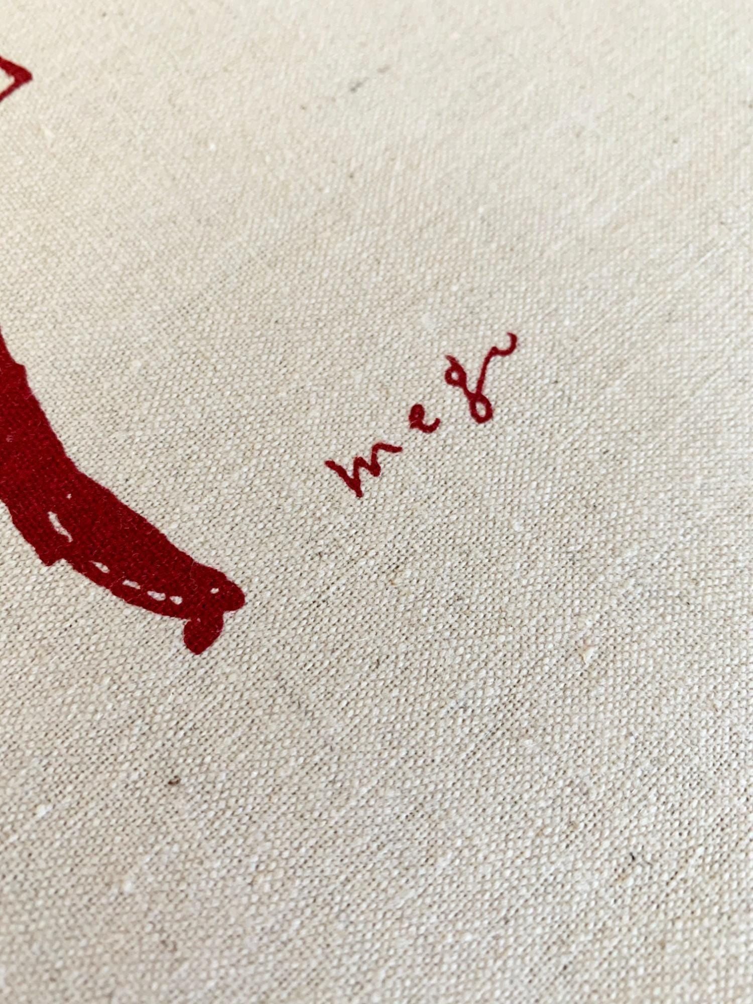 Kei - Megumi Sakakibara Collection Cotton Linen Panel - Beige Red