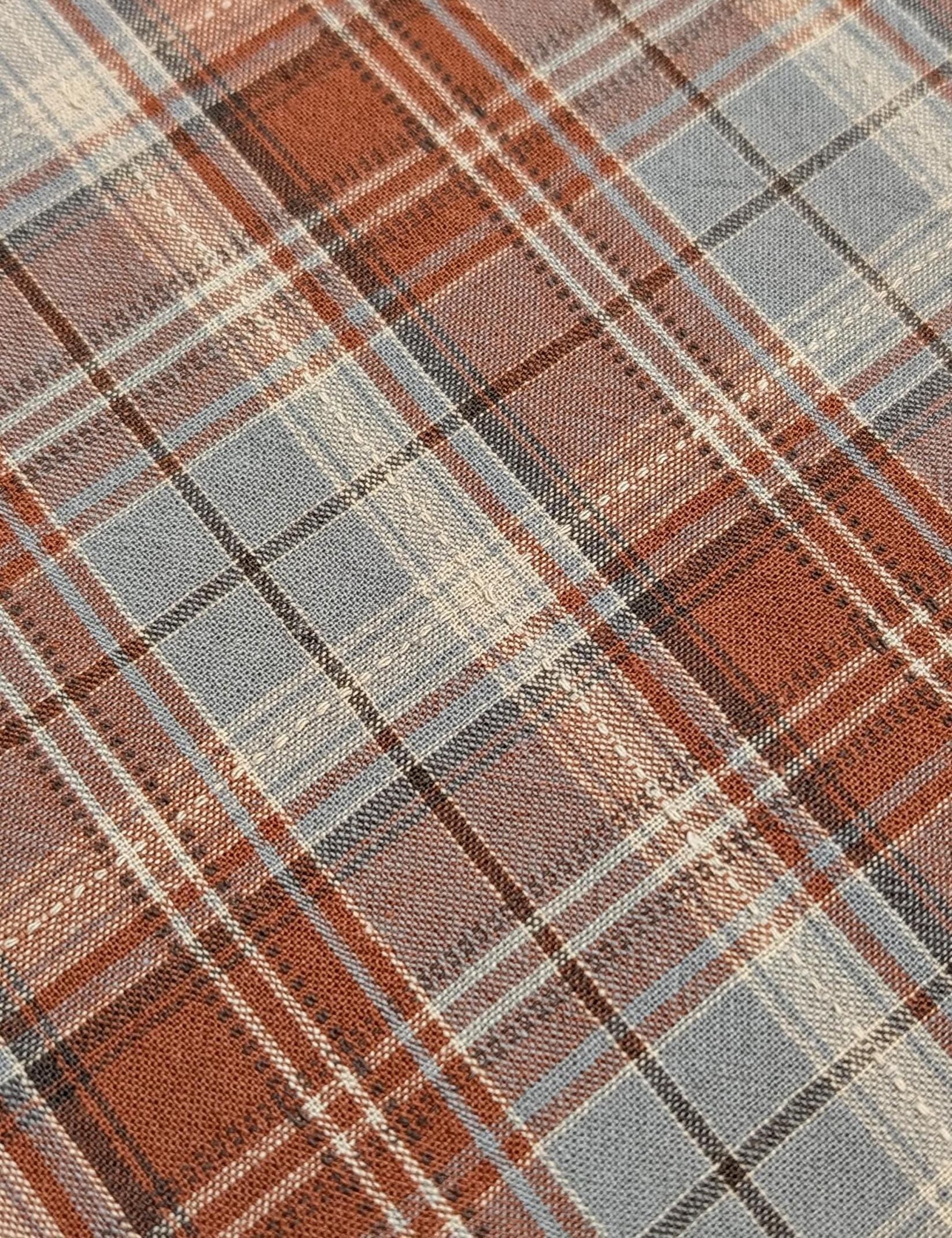 Junko Matsuda yarn dyed plaid Japanese cotton fabric Y25-0195 C red gray