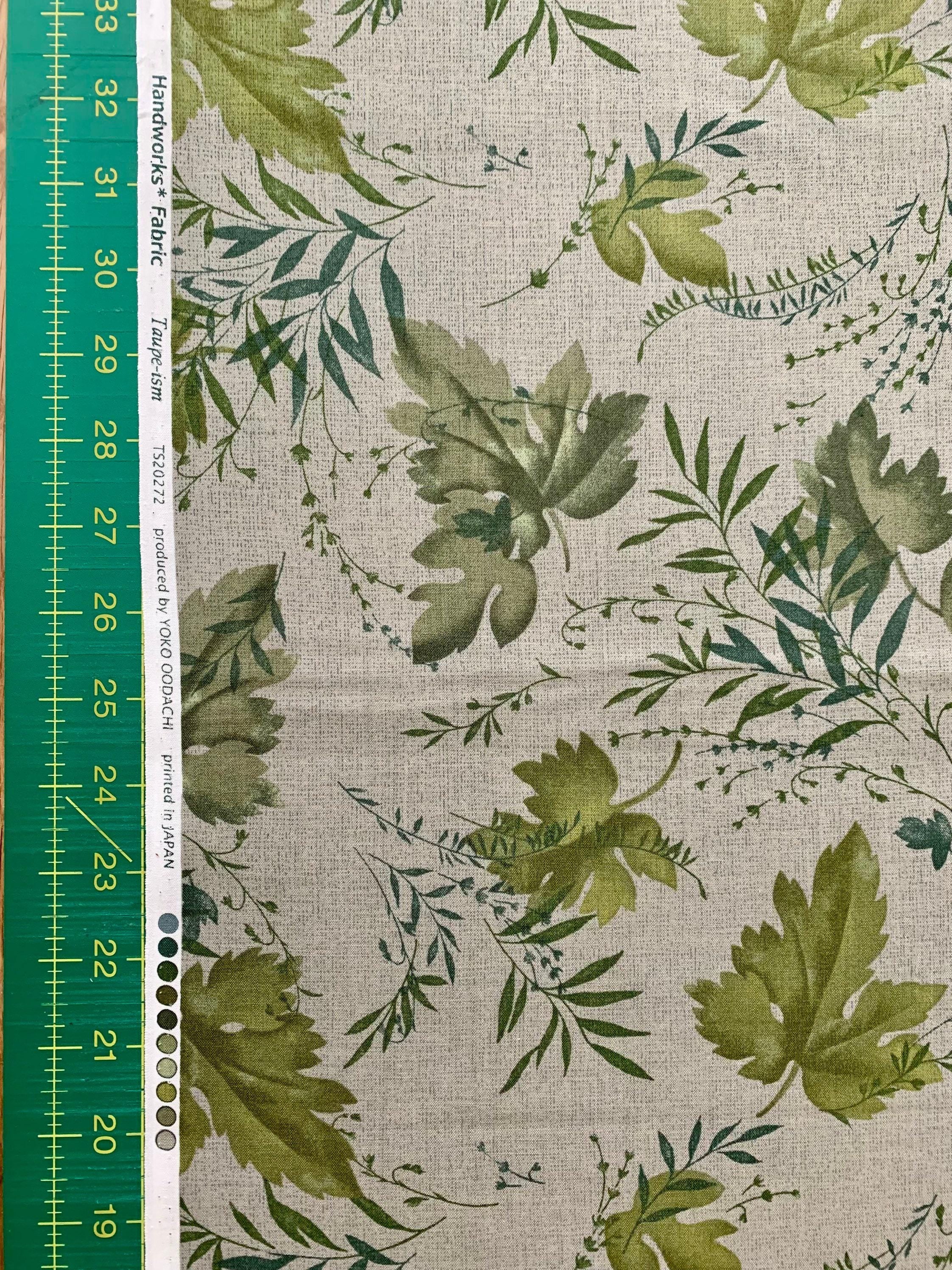 Vancet - Autumn Leaf Taupe-Ism Printed Cotton Taupe - Green