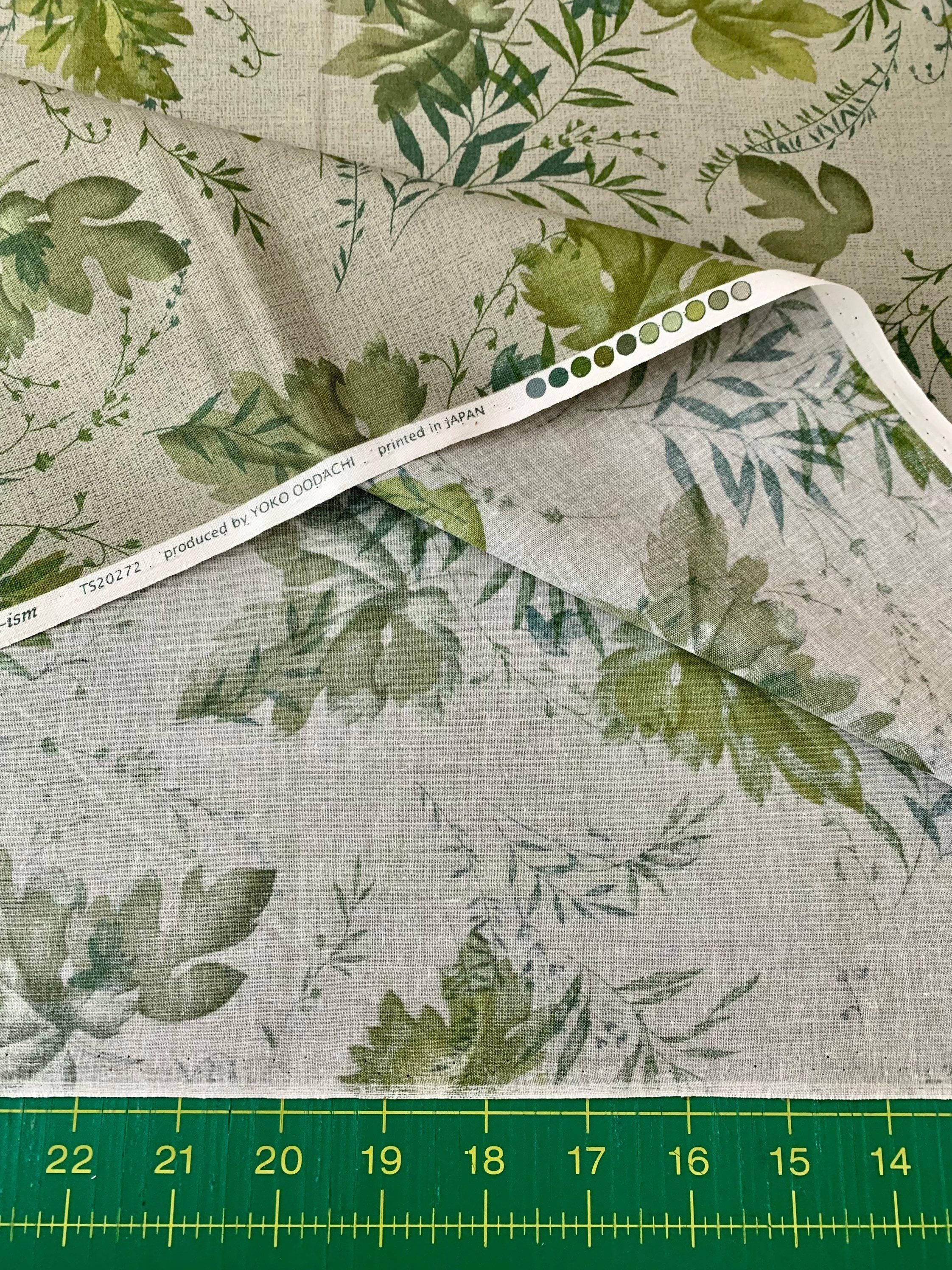 Vancet - Autumn Leaf Taupe-Ism Printed Cotton Taupe - Green