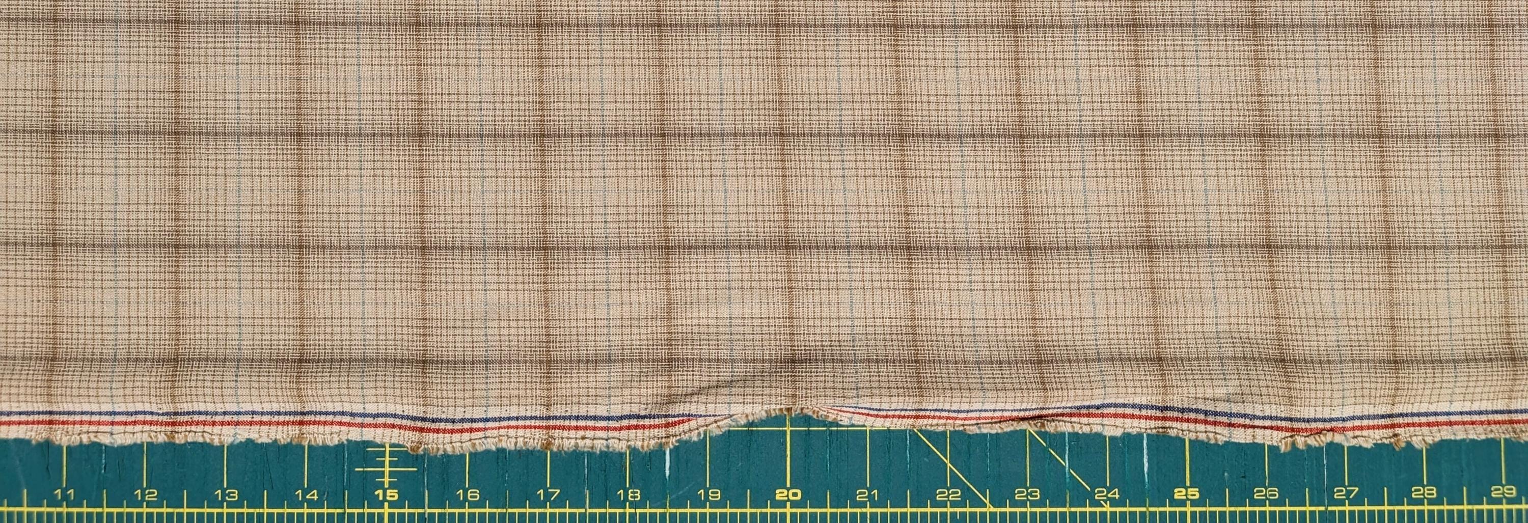 Junko Matsuda yarn dyed plaid Japanese cotton fabric Y25-0217 B tan