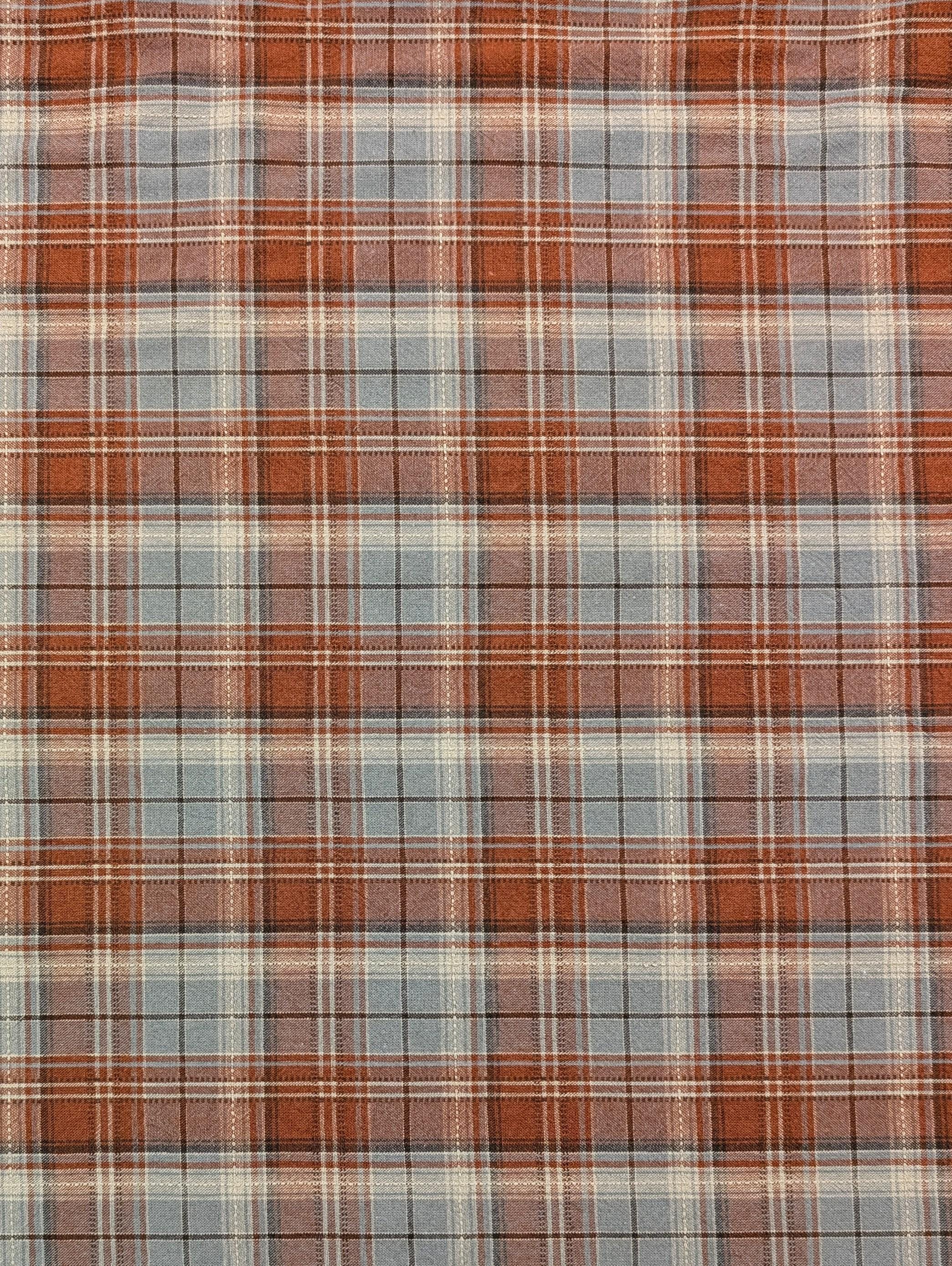 Junko Matsuda yarn dyed plaid Japanese cotton fabric Y25-0195 C red gray
