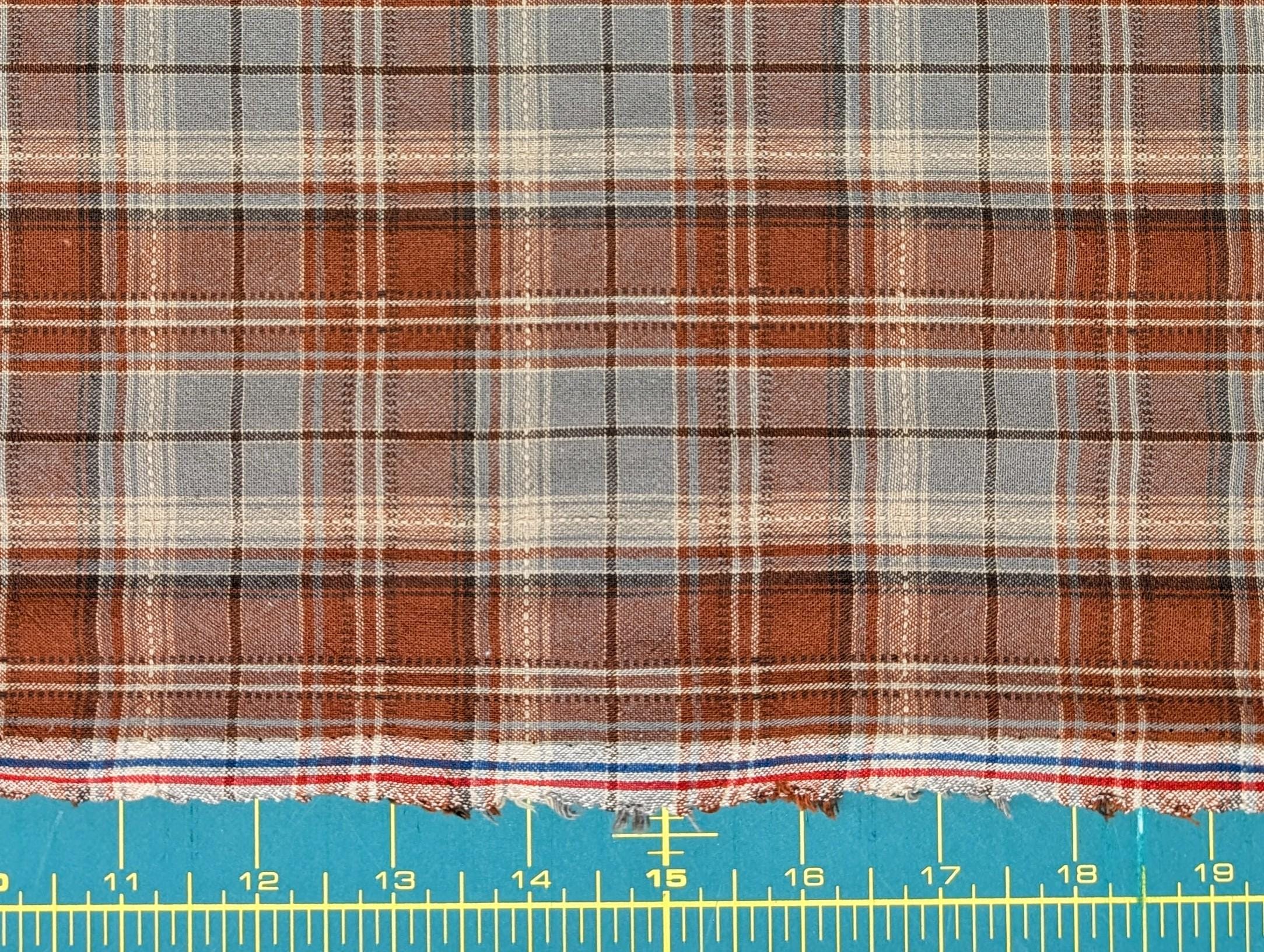 Junko Matsuda yarn dyed plaid Japanese cotton fabric Y25-0195 C red gray