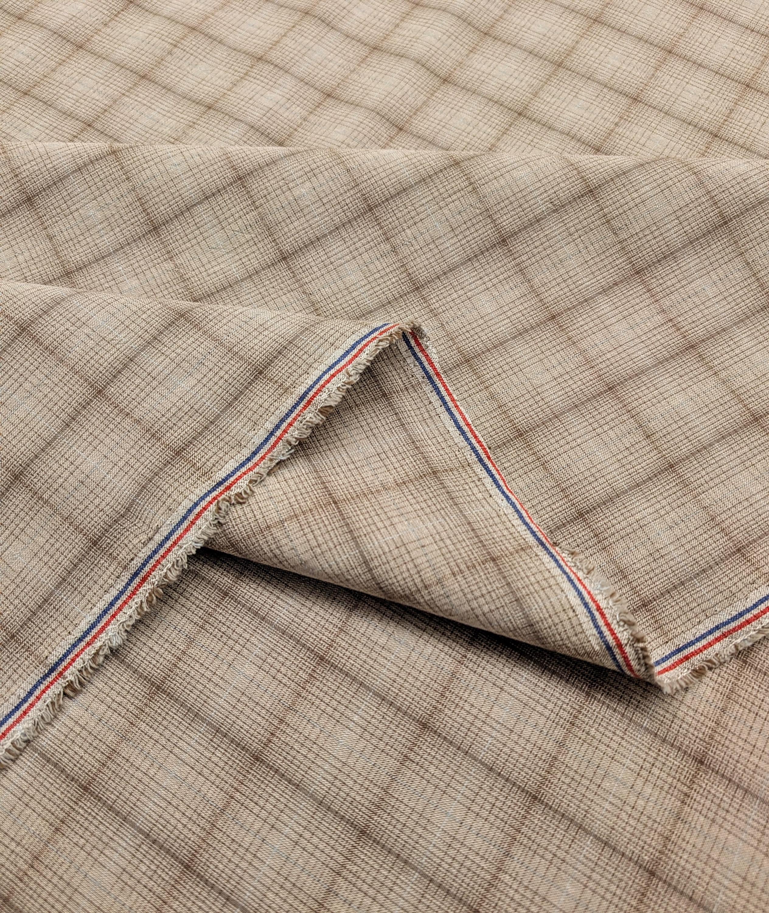 Junko Matsuda yarn dyed plaid Japanese cotton fabric Y25-0217 C light brown