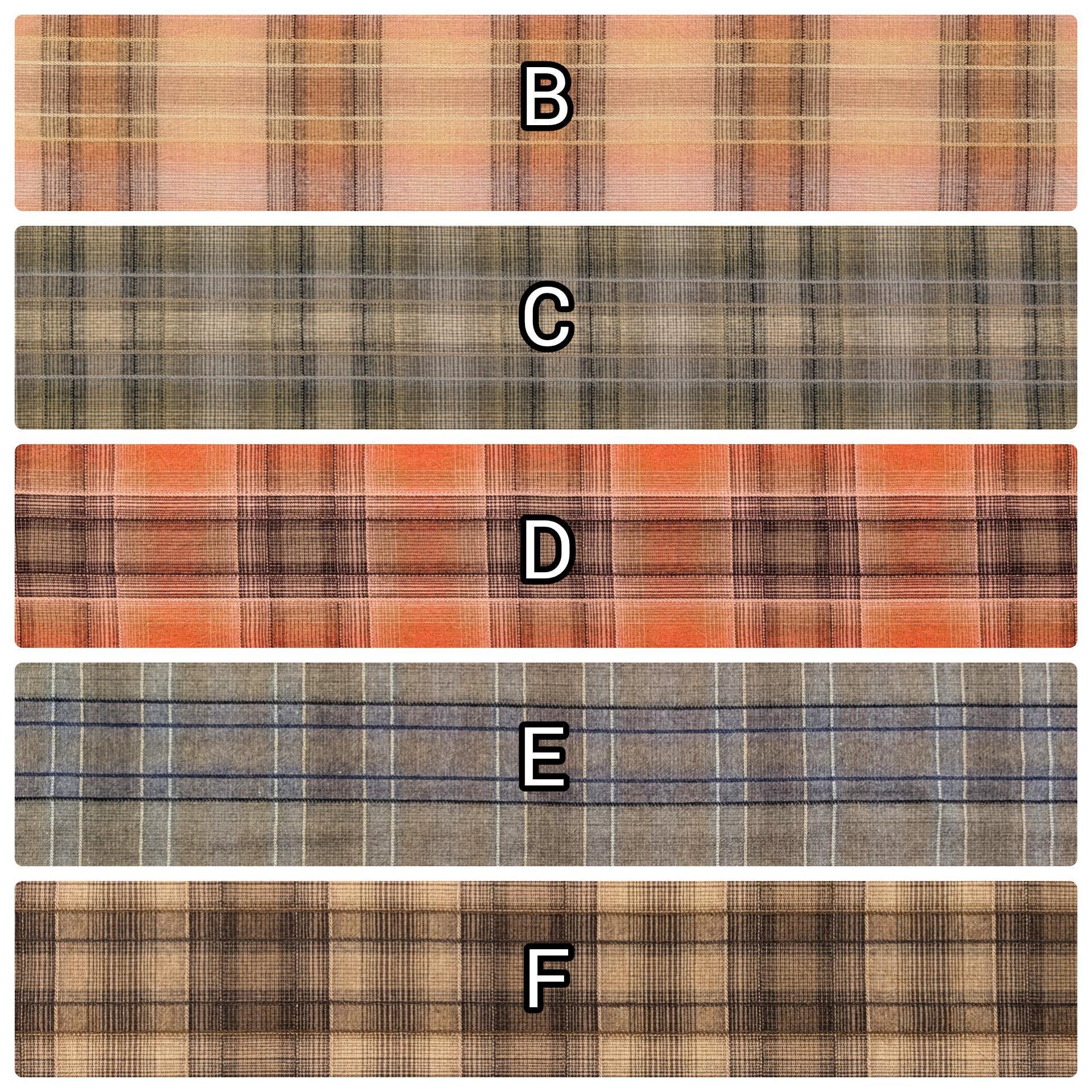 Cosmo plaid Japanese yarn dyed cotton taupe fabric AY77000-4 F brown & beige