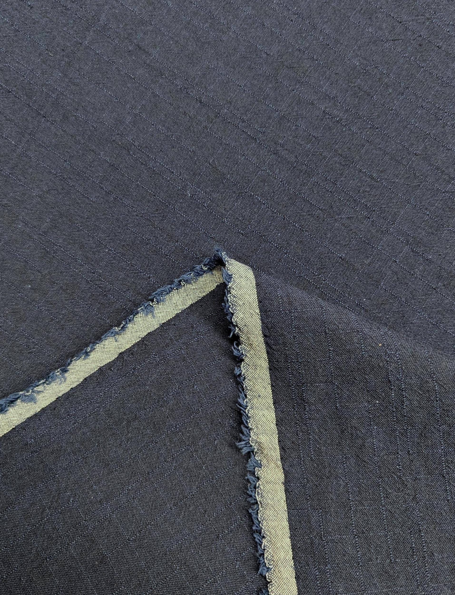 MYD - Yarn Dyed Textured Cotton Fabric - Navy Blue