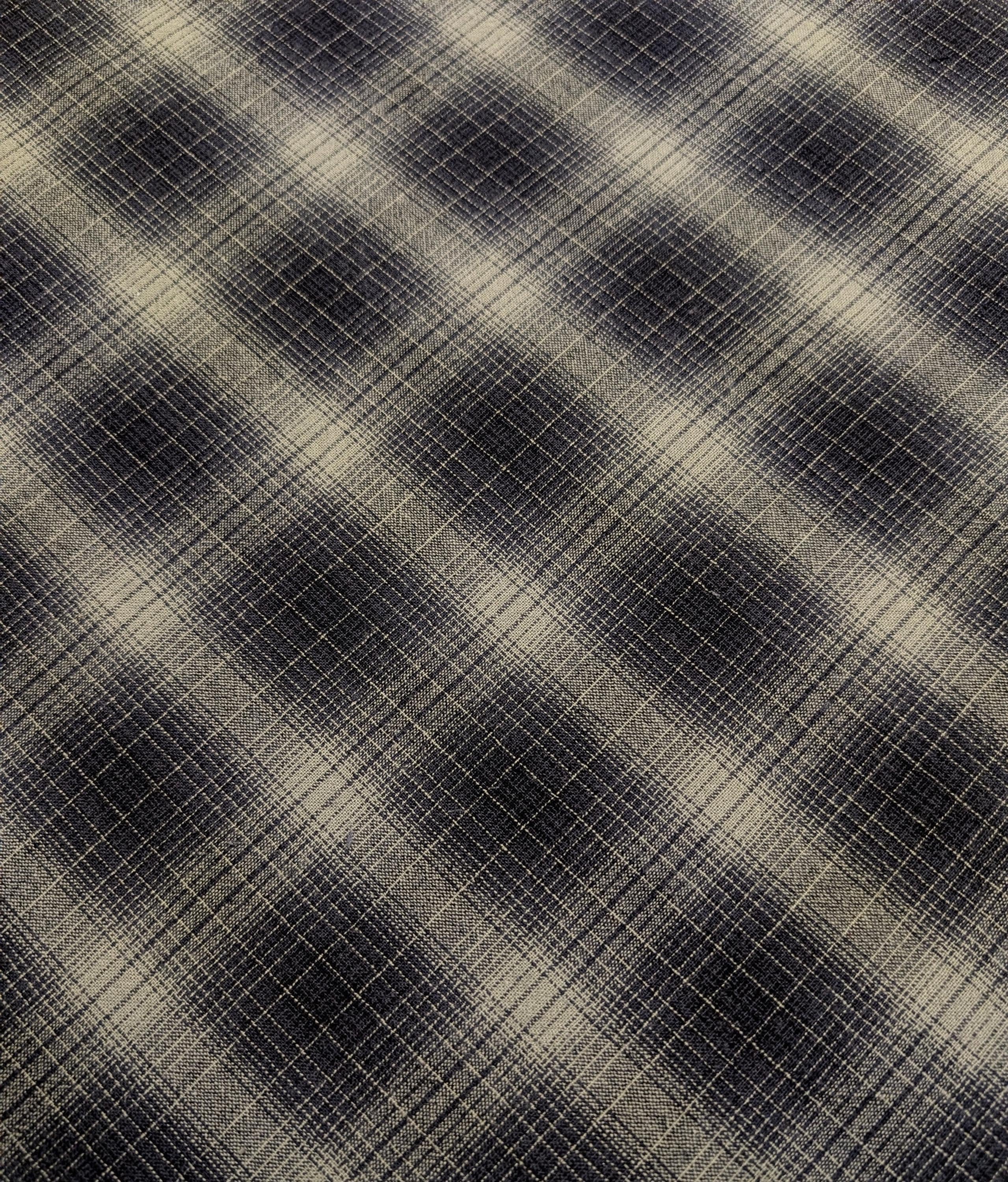 NEW Japanese yarn dyed ombre plaid cotton fabric SY10630S H black & gray