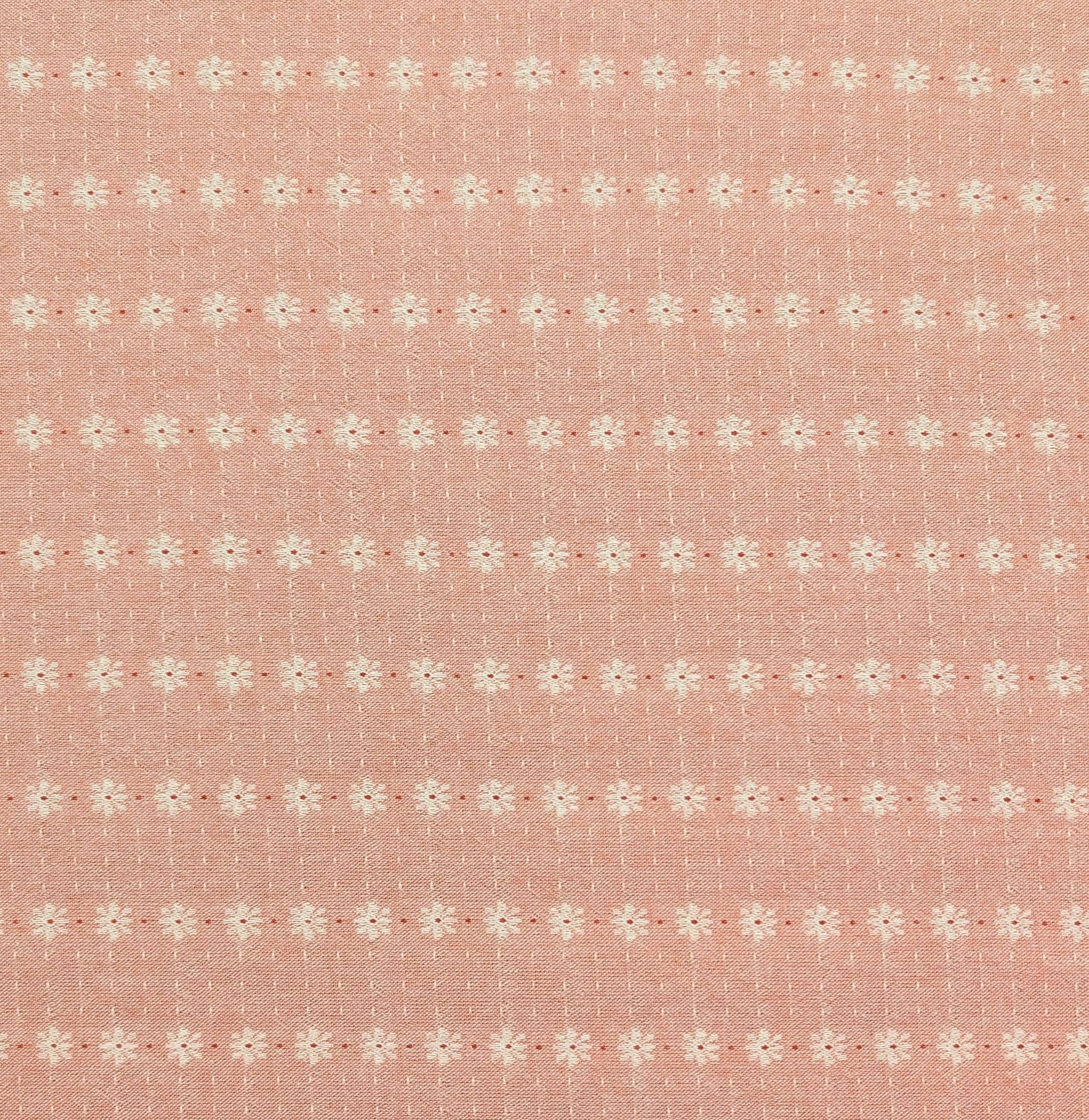 Textile Pantry - Junko Matsuda Yarn Dyed Daisy Stripes Cotton Fabric - Pink
