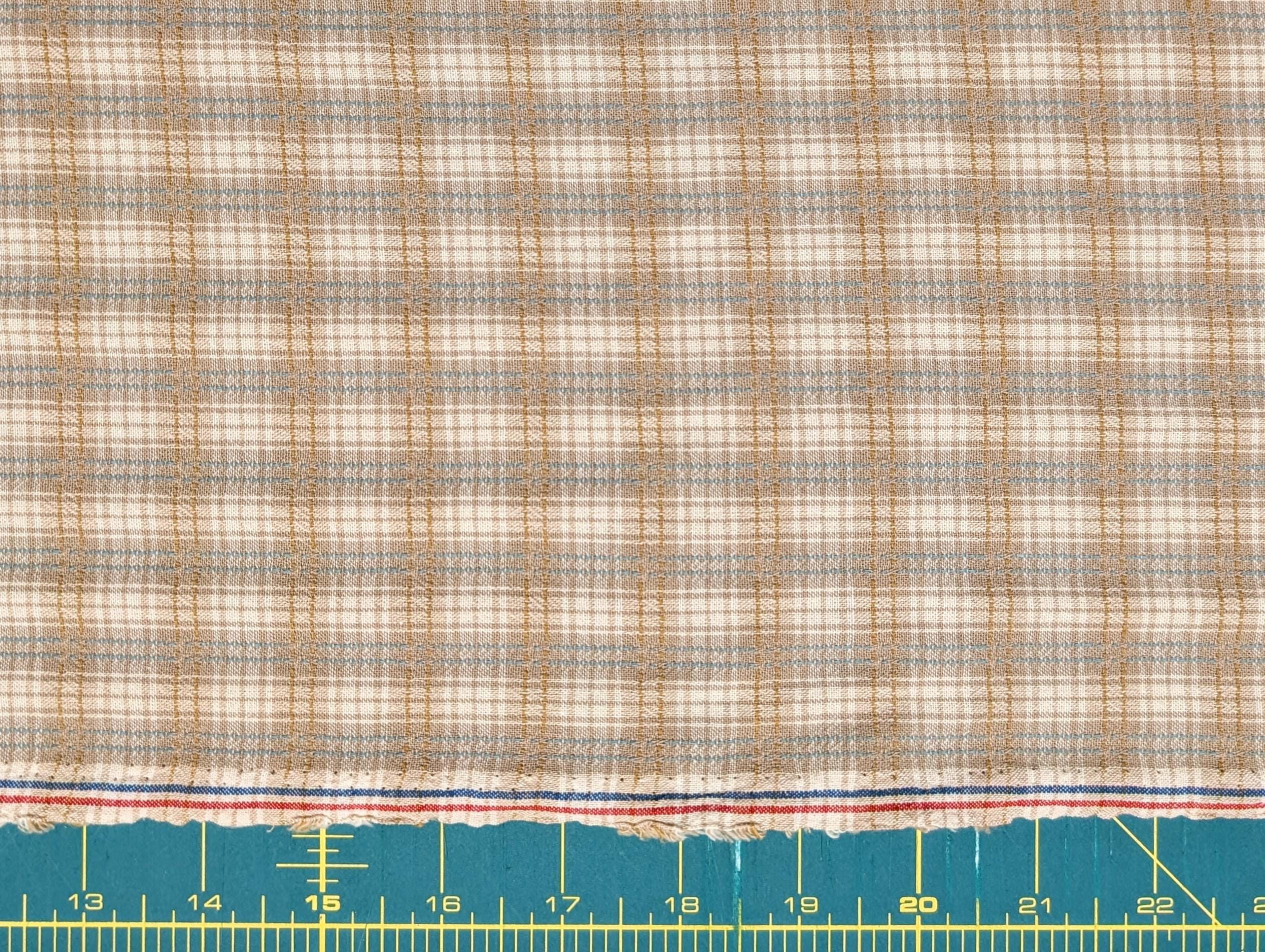 Textile Pantry - Junko Matsuda Yarn Dyed Plaid Cotton Fabric - Beige and Tan