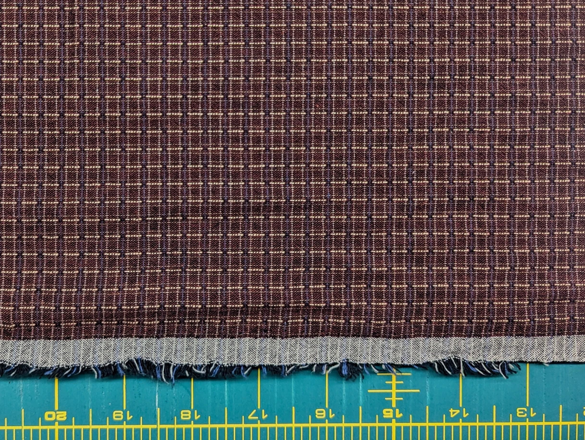 MYD - Yarn Dyed Grid Cotton Fabric - Burgundy