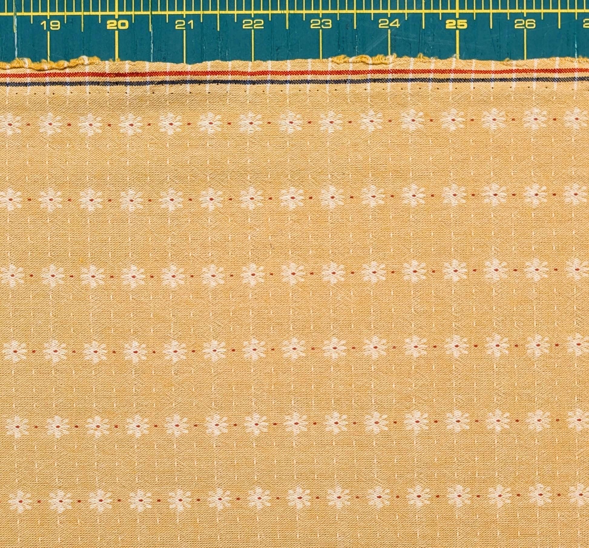 Textile Pantry - Junko Matsuda Yarn Dyed Daisy Stripes Cotton Fabric - Yellow