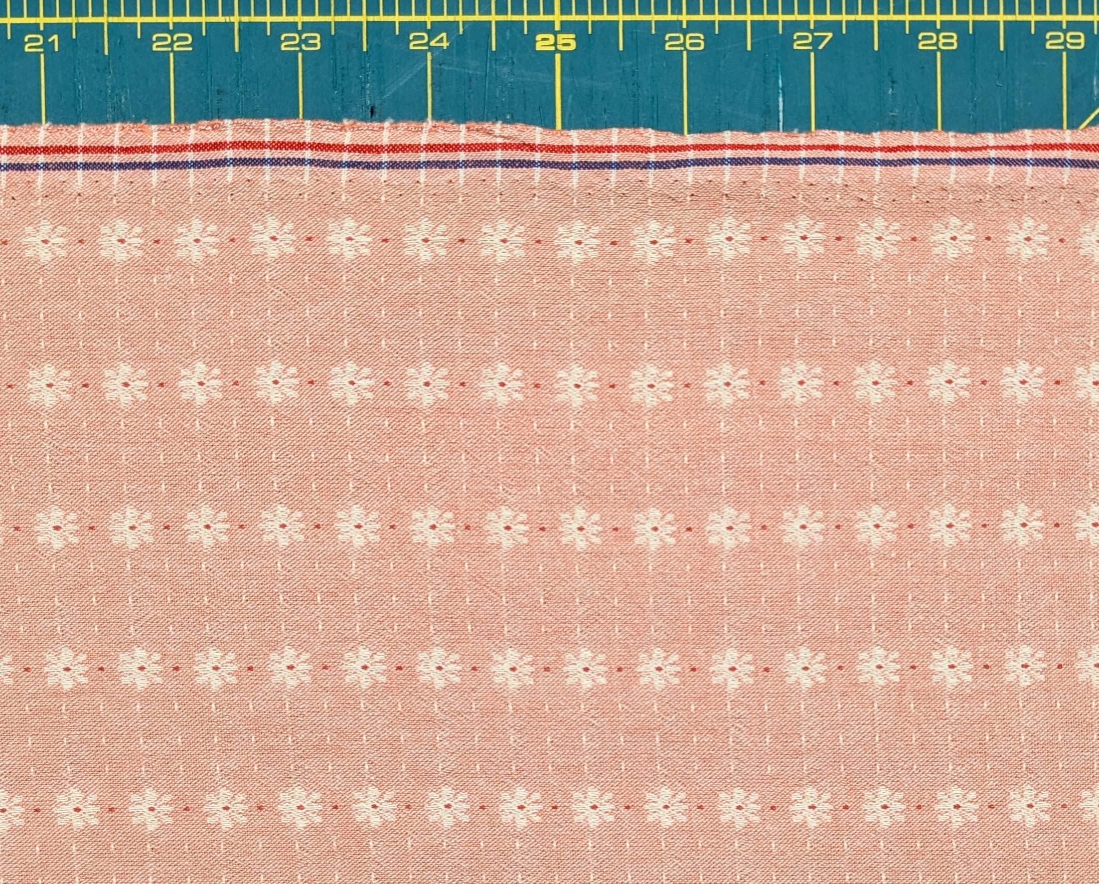 Textile Pantry - Junko Matsuda Yarn Dyed Daisy Stripes Cotton Fabric - Pink