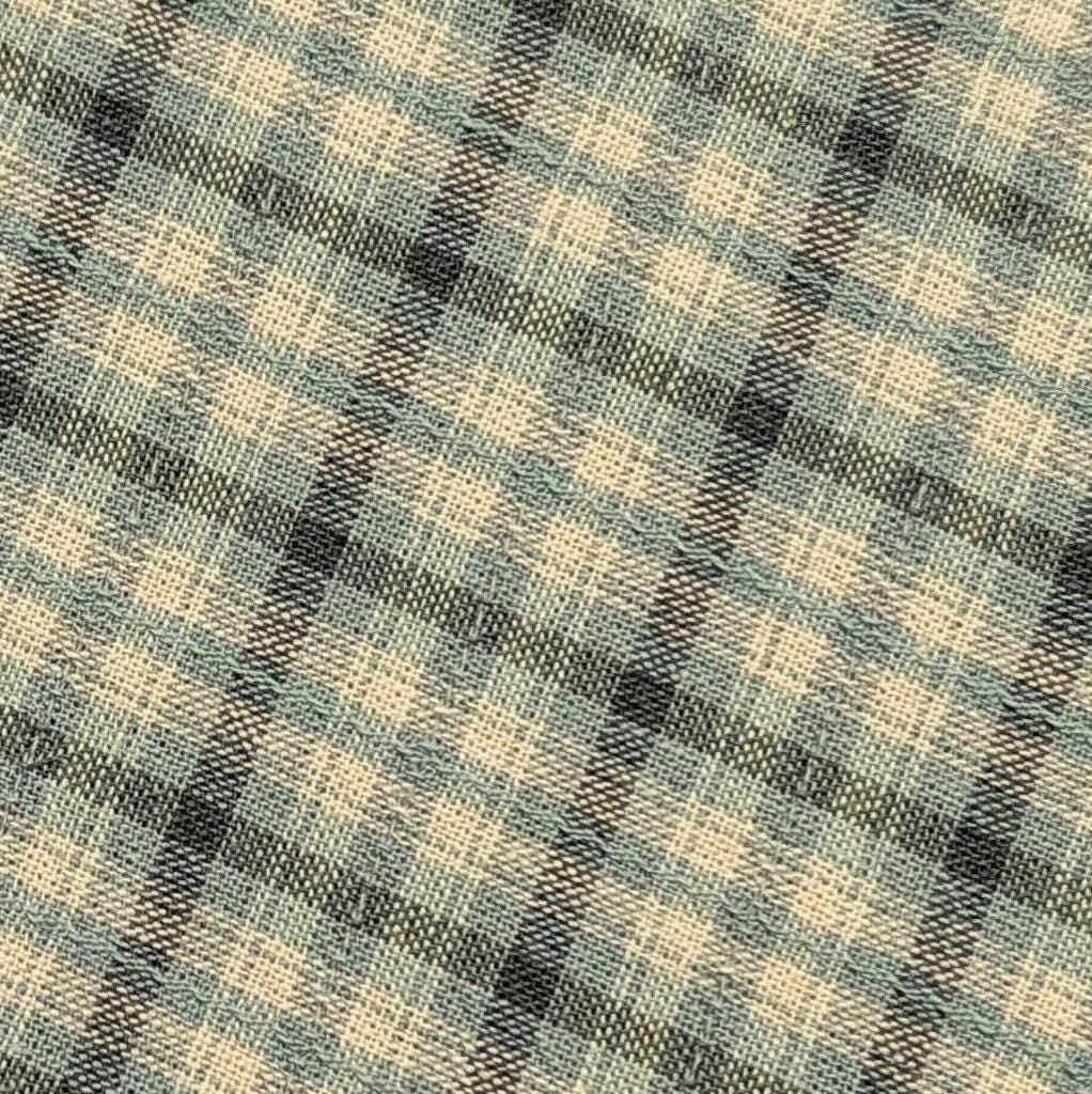Textile Pantry - Junko Matsuda Yarn Dyed Plaid Cotton Fabric - Blue and Beige
