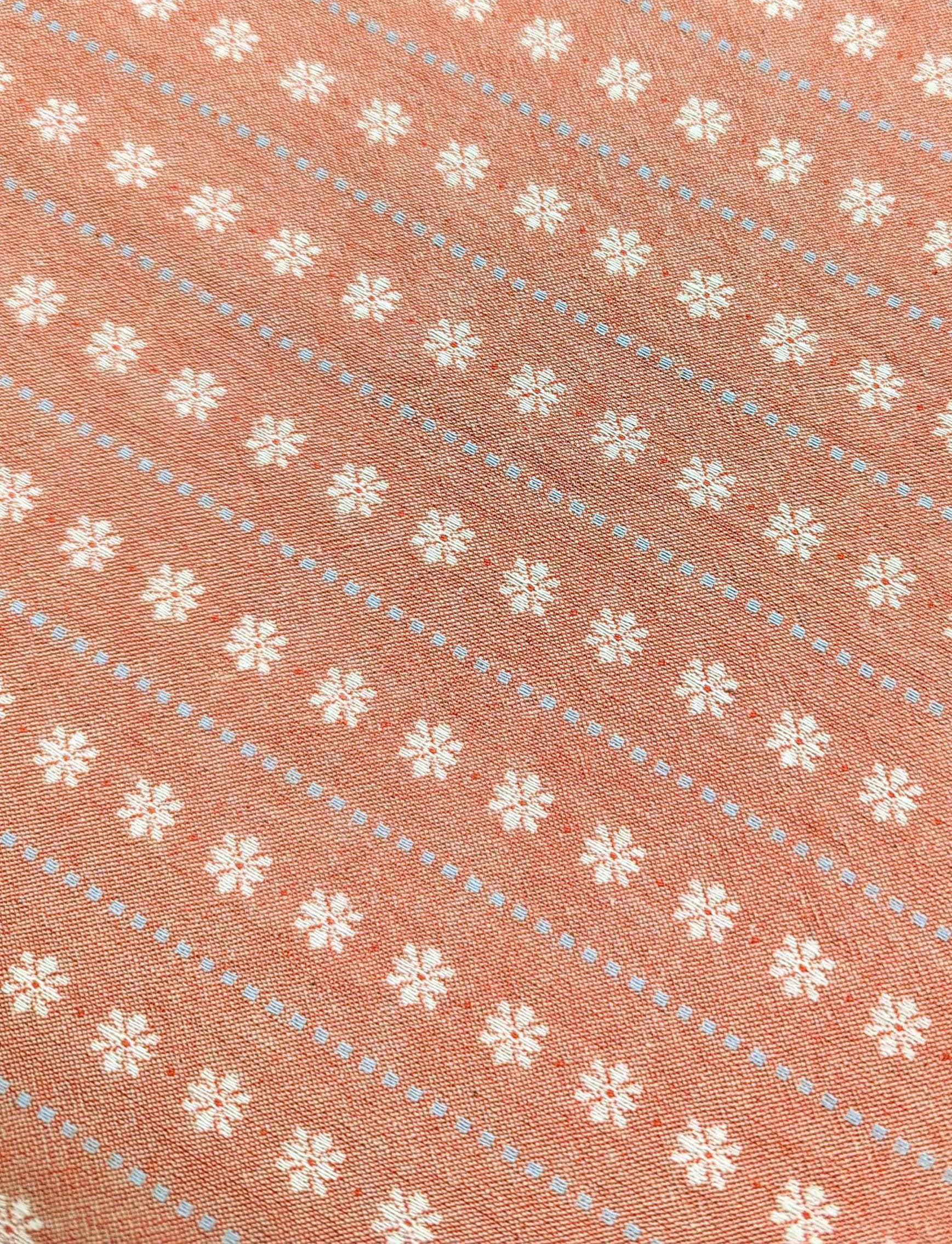 Junko Matsuda yarn dyed Daisy Chain Japanese cotton fabric Y25-0154 D coral pink