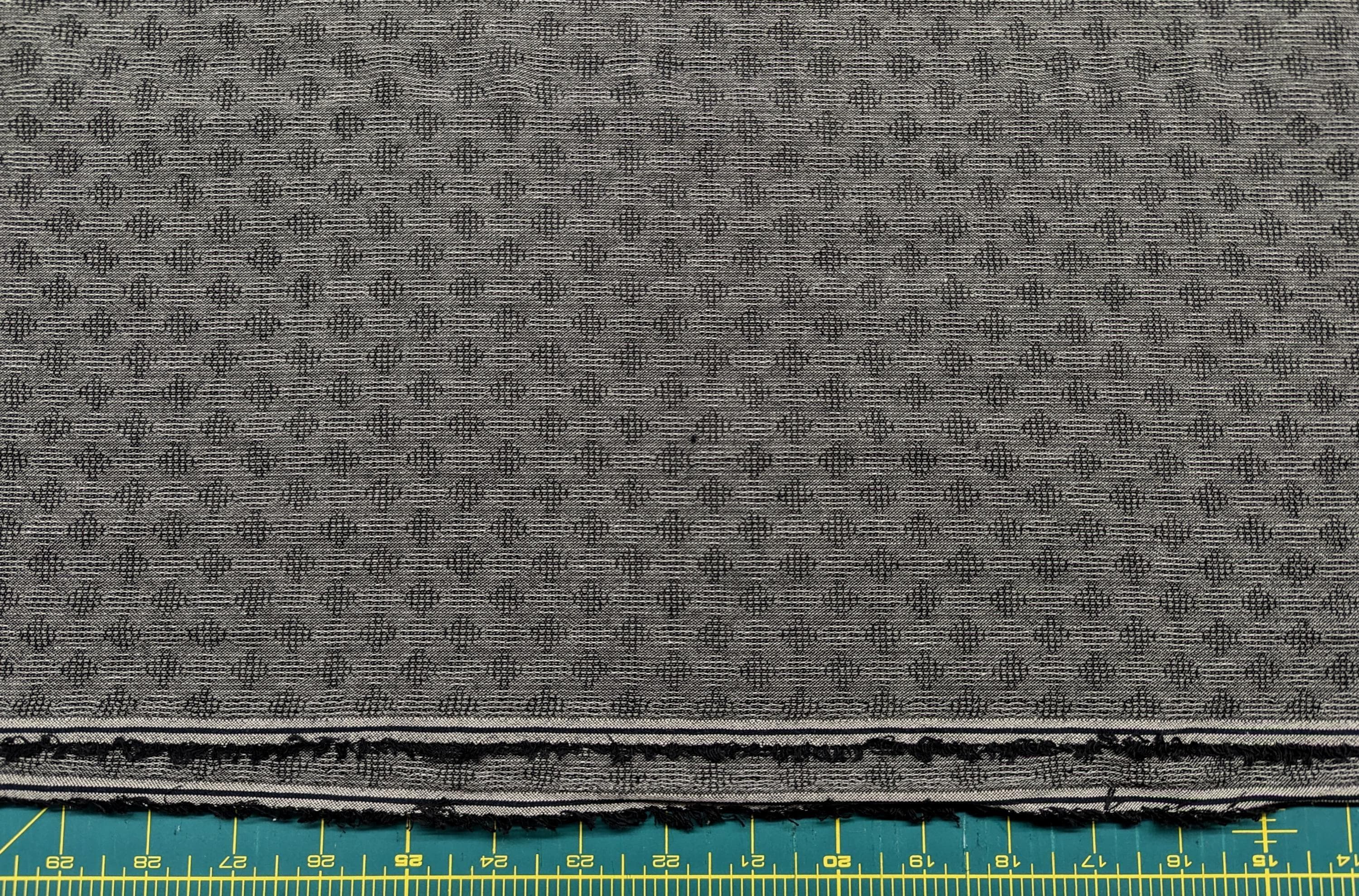 Cosmo - Japanese Yarn Dyed Checkerboard Textured Cotton Taupe - Gray and Black