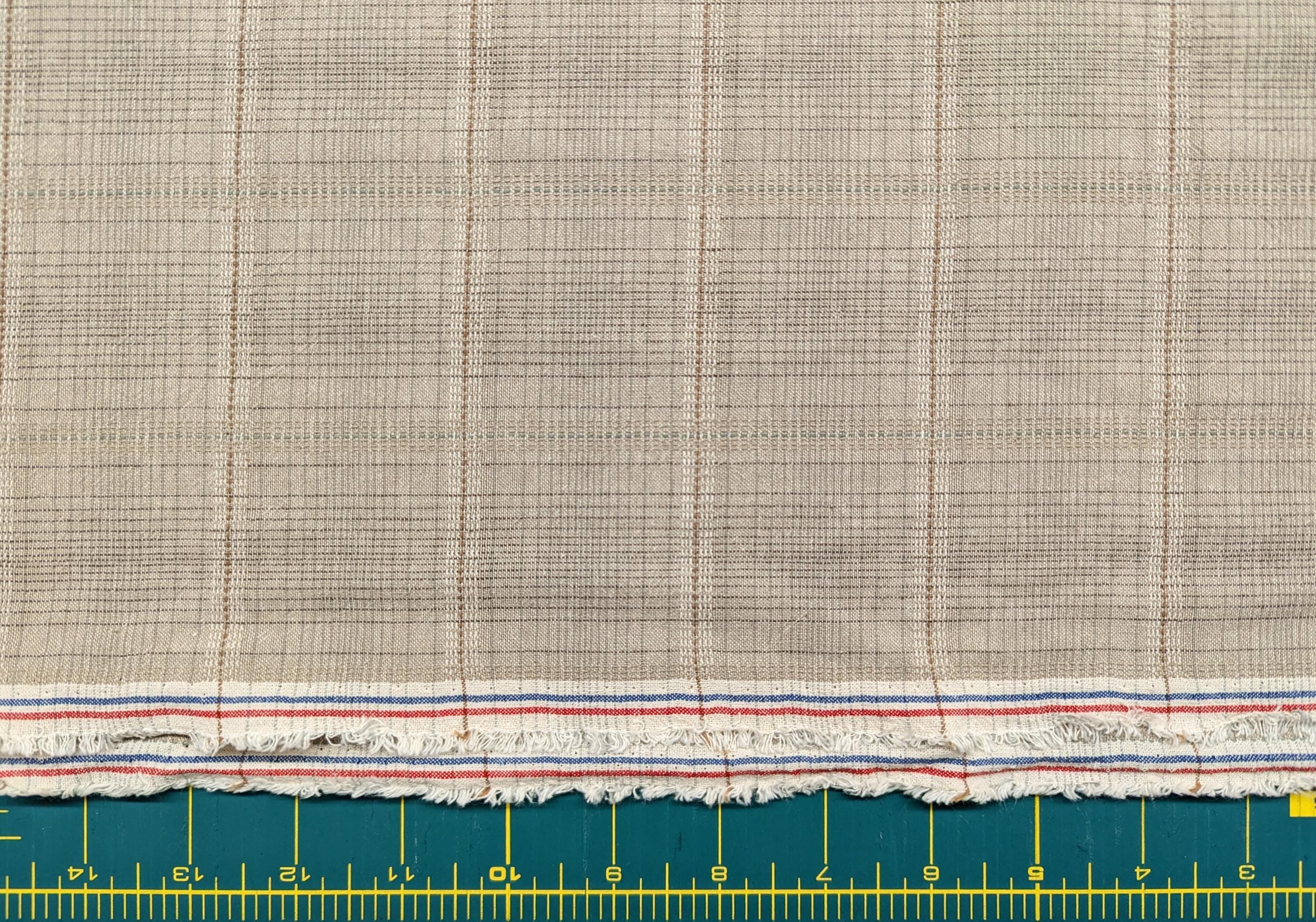Textile Pantry - Junko Matsuda Yarn Dyed Plaid Cotton Fabric - Tan
