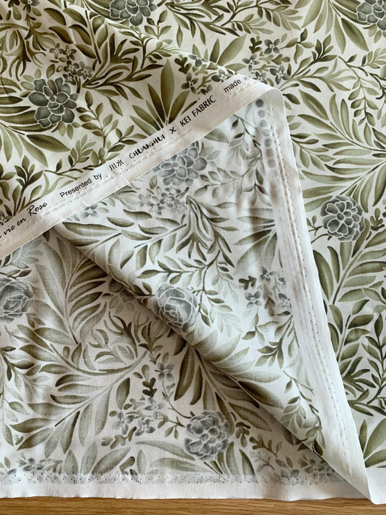 Orimono Imports - La Vie En Rose Cotton Taupe - Green