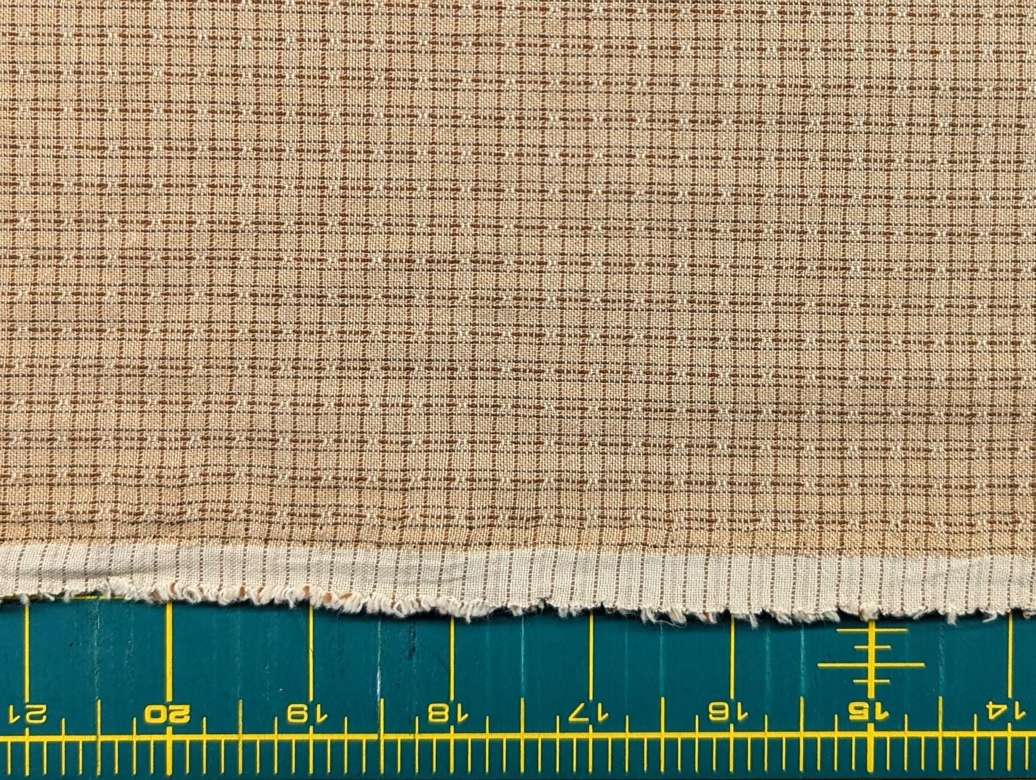 MYD - Yarn Dyed Grid Cotton Fabric - Khaki and Brown
