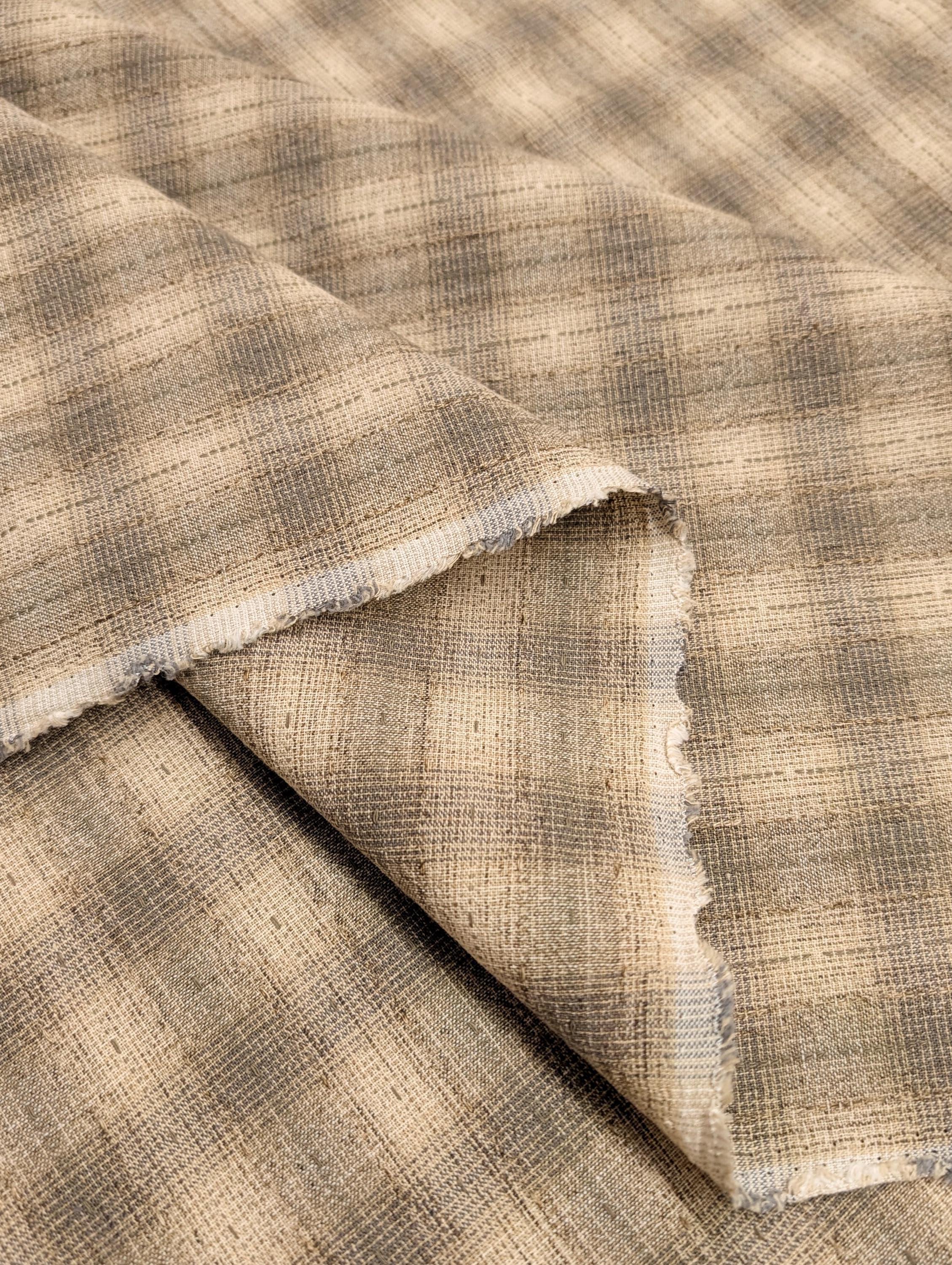 Cosmo - Dotted Textured Weave Yarn Dyed Cotton Taupe - Light Brown