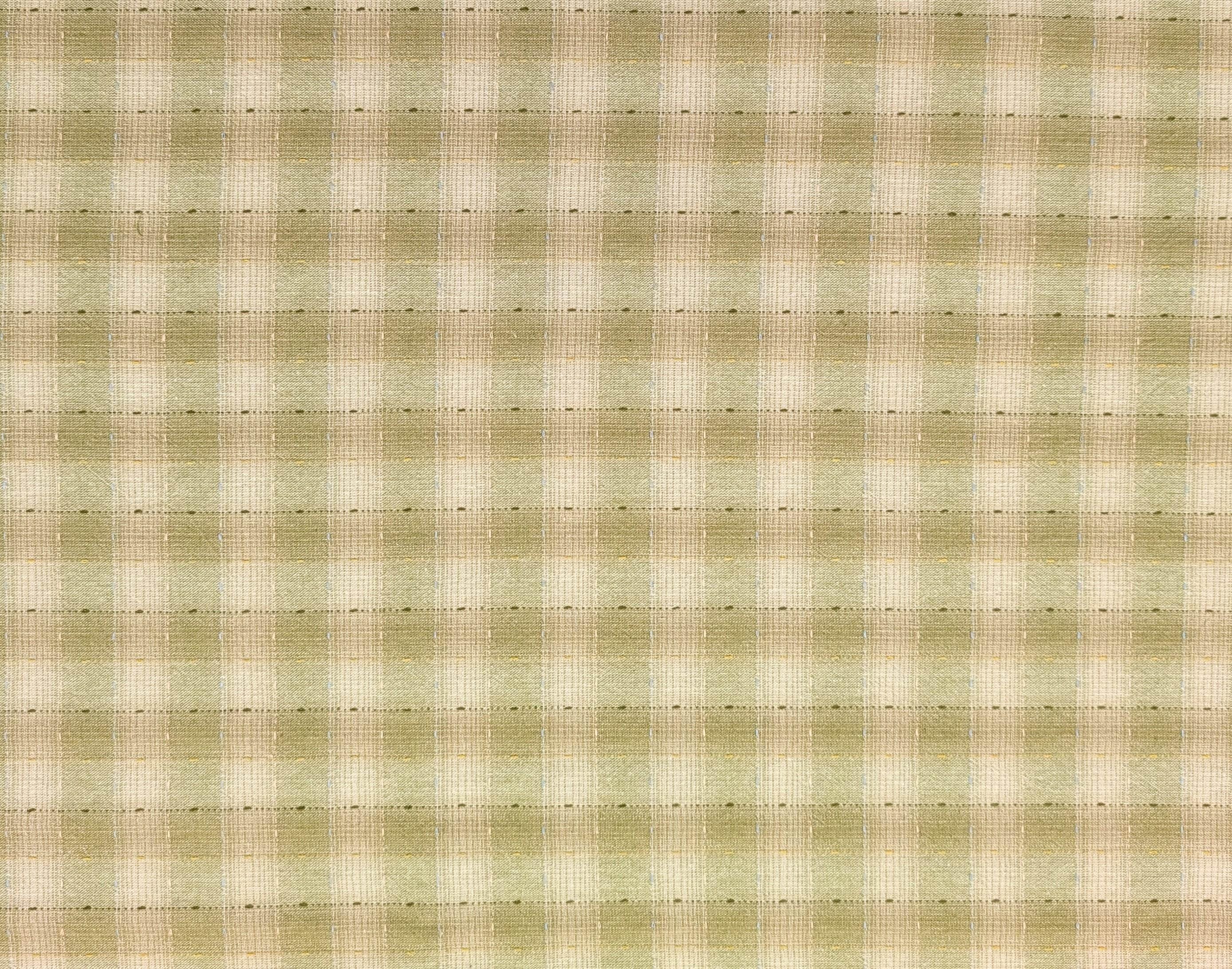 NEW Dotted textured gingham Japanese yarn dyed cotton taupe fabric SY10633S D green